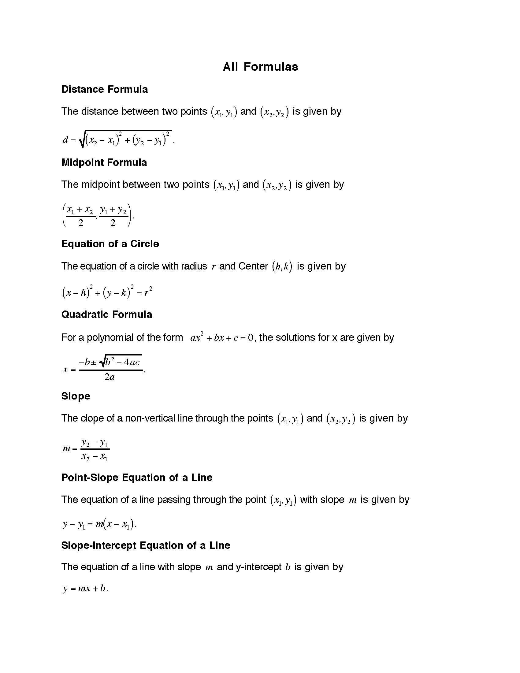 Precalculus Mathematics