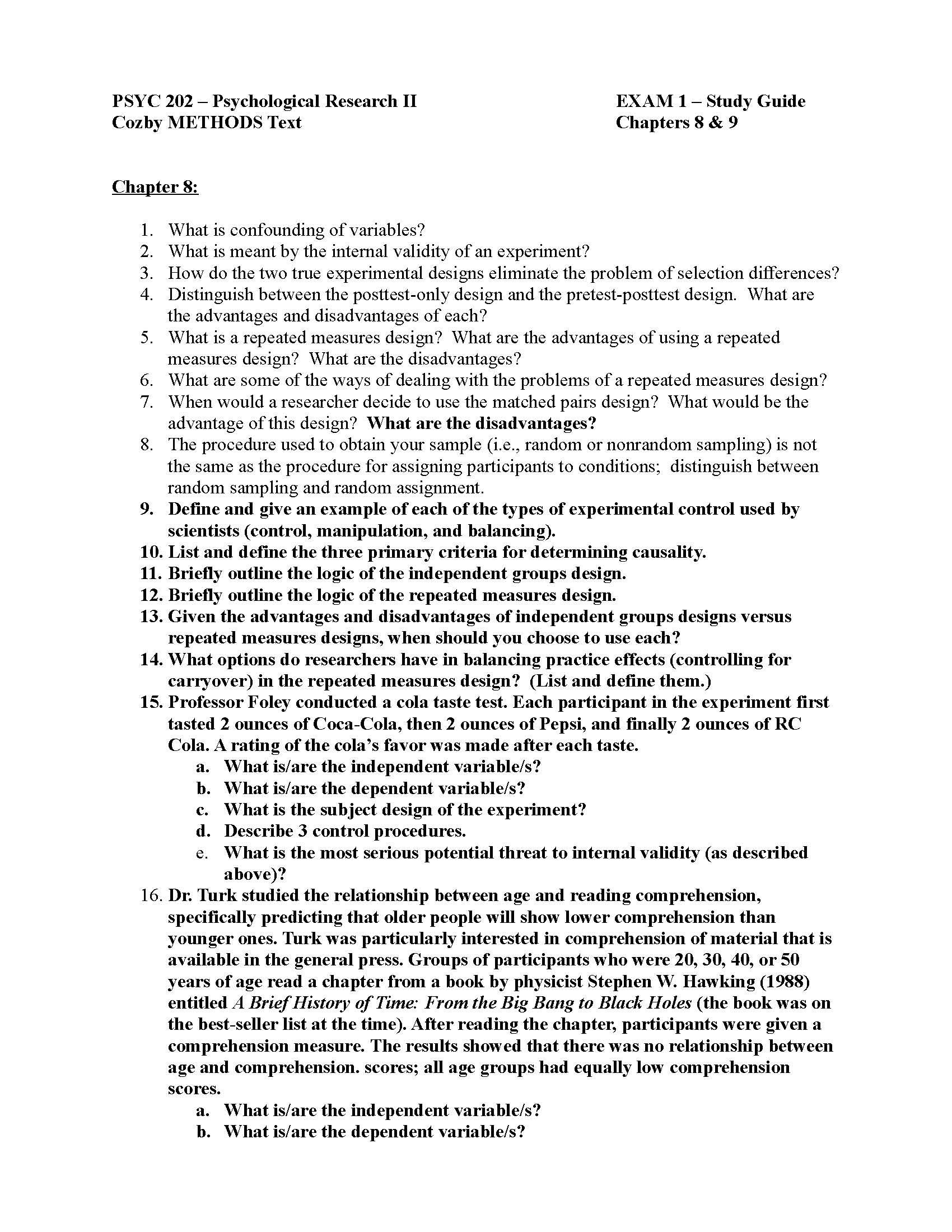 Psychological Research II