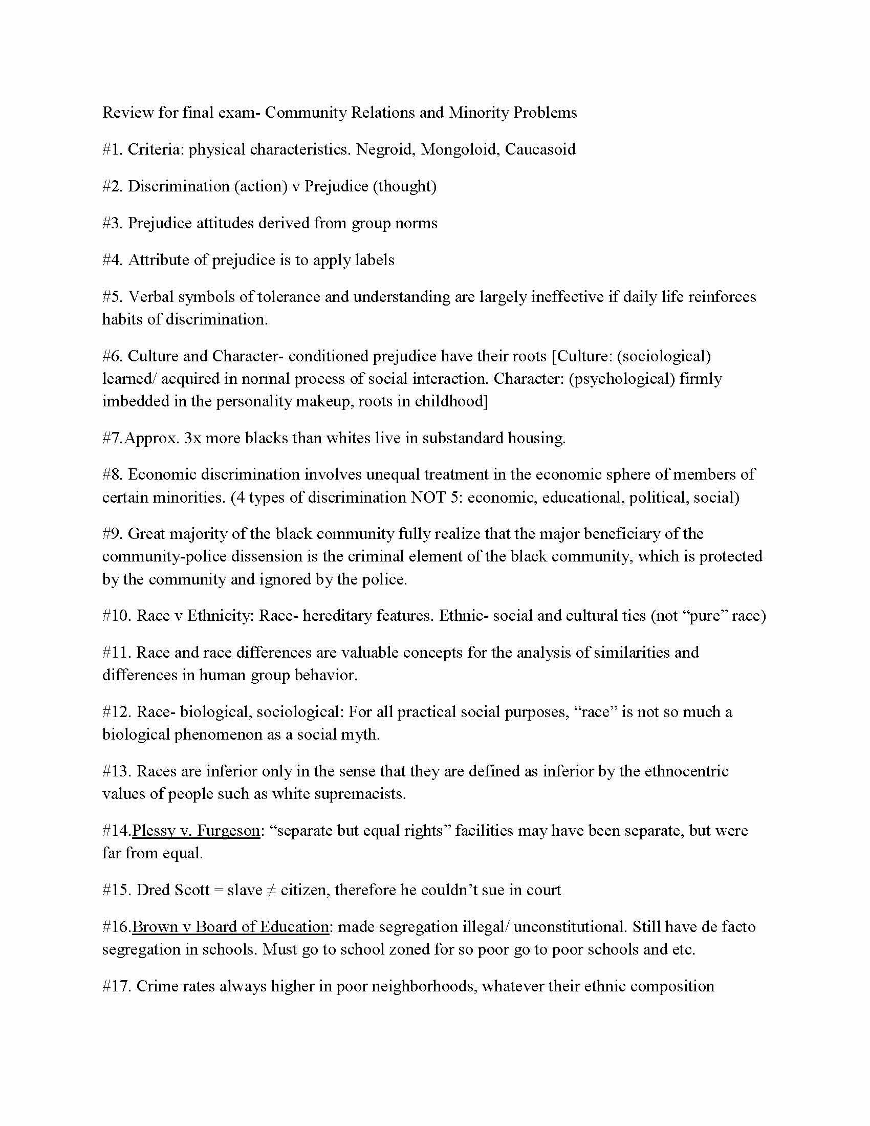 Community Relations and Minority Problems