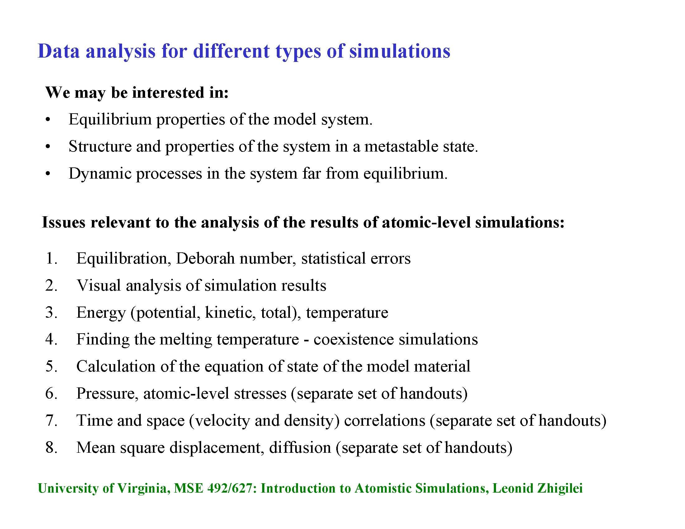 Special Topics in Materials Science