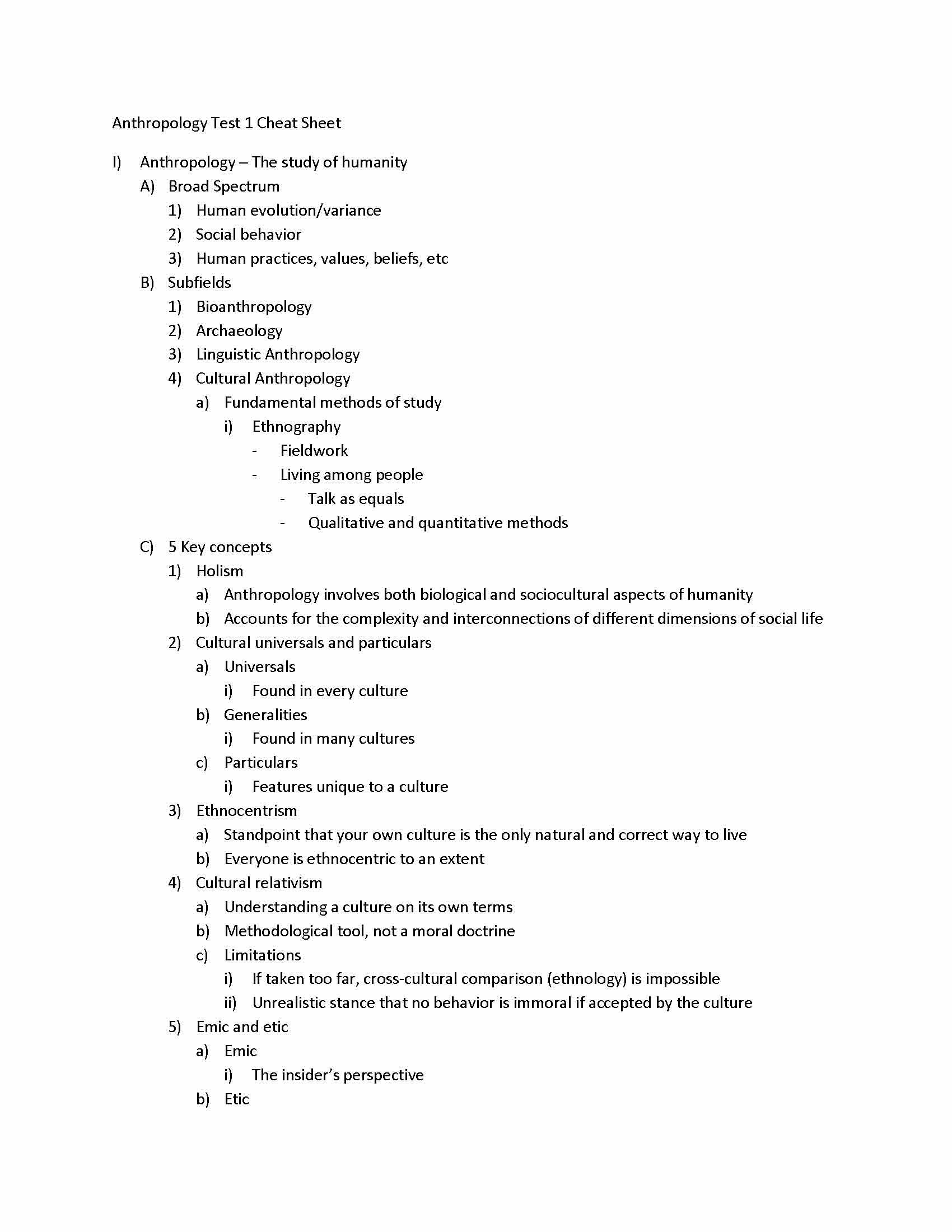 Cultural Anthropology