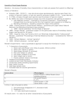 Genetics Final Exam Review