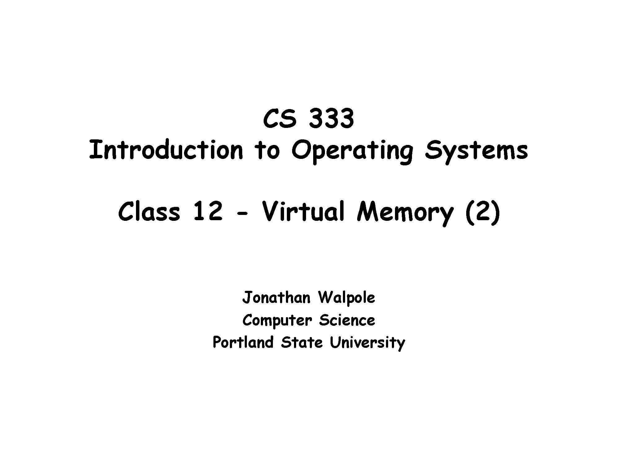 INTRO TO OPERATING SYSTEMS