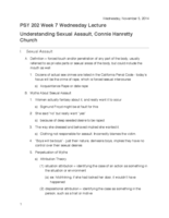 PSY 202 Lecture: Sexual Abuse