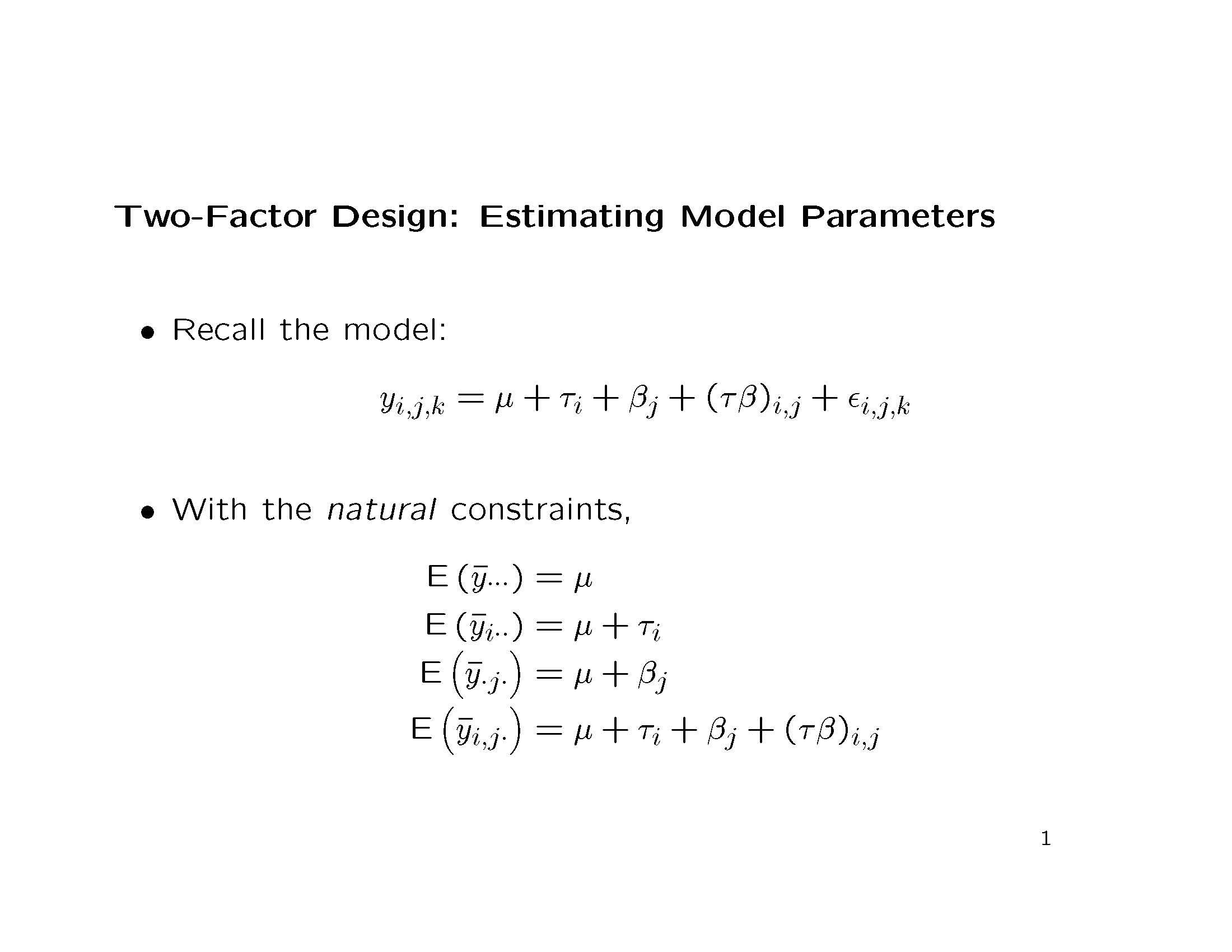 Experimental Statistics For Engineers II