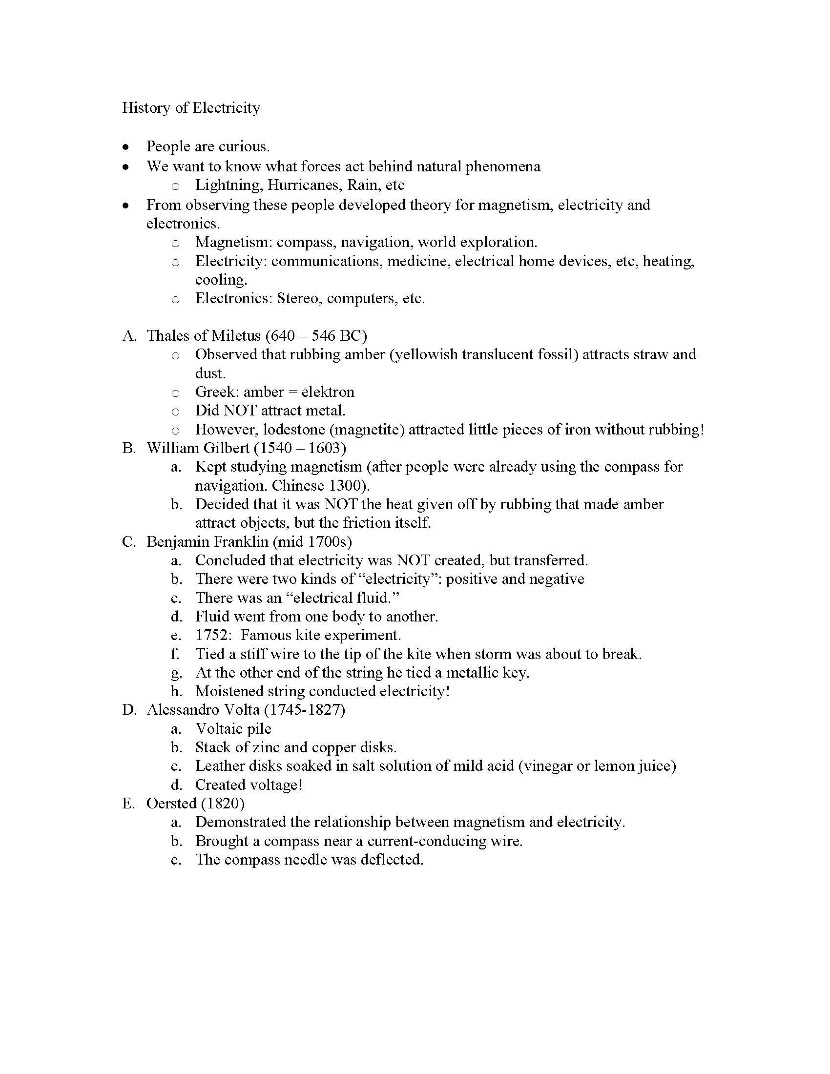 SURVEY OF ELECTRICITY