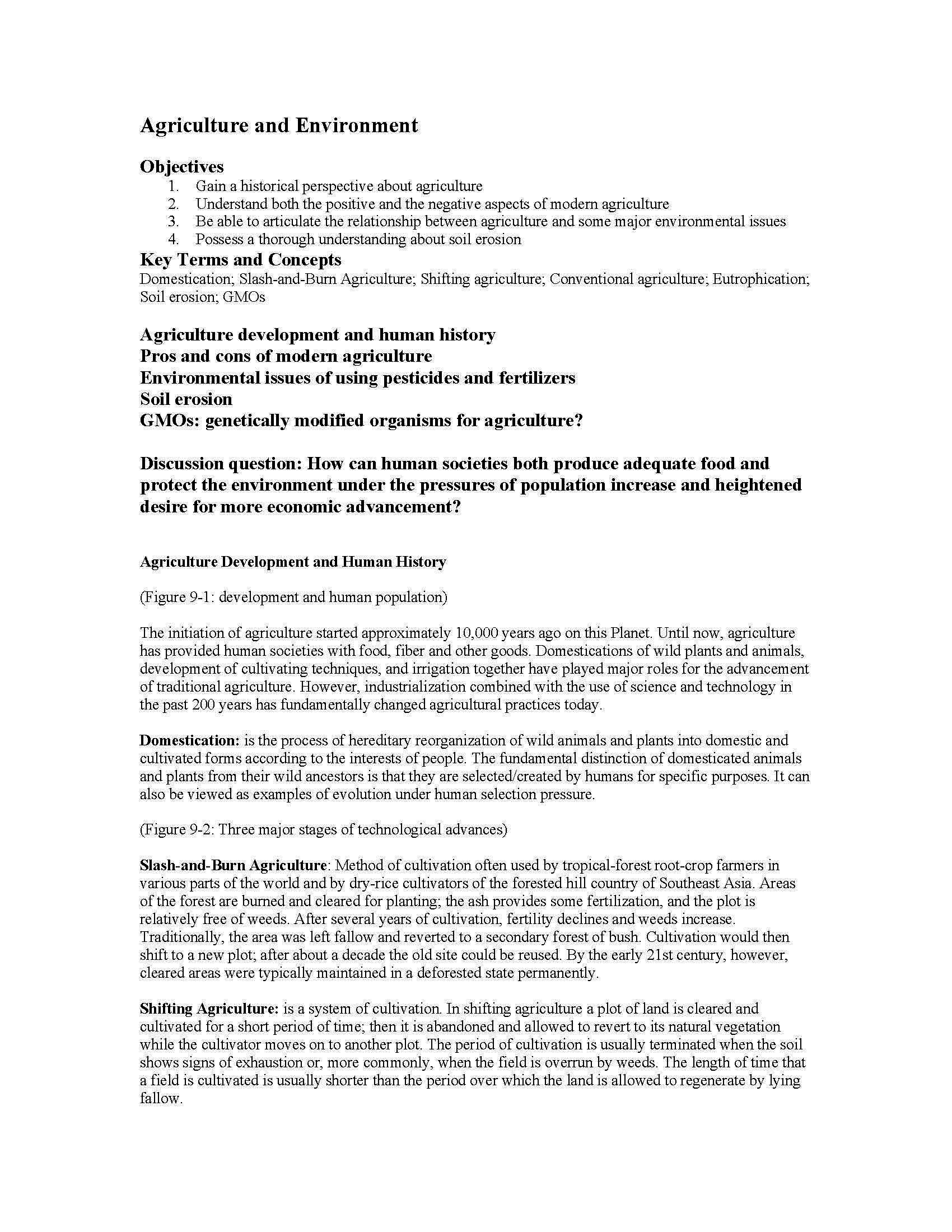 Agroecology and Sustainable Agriculture