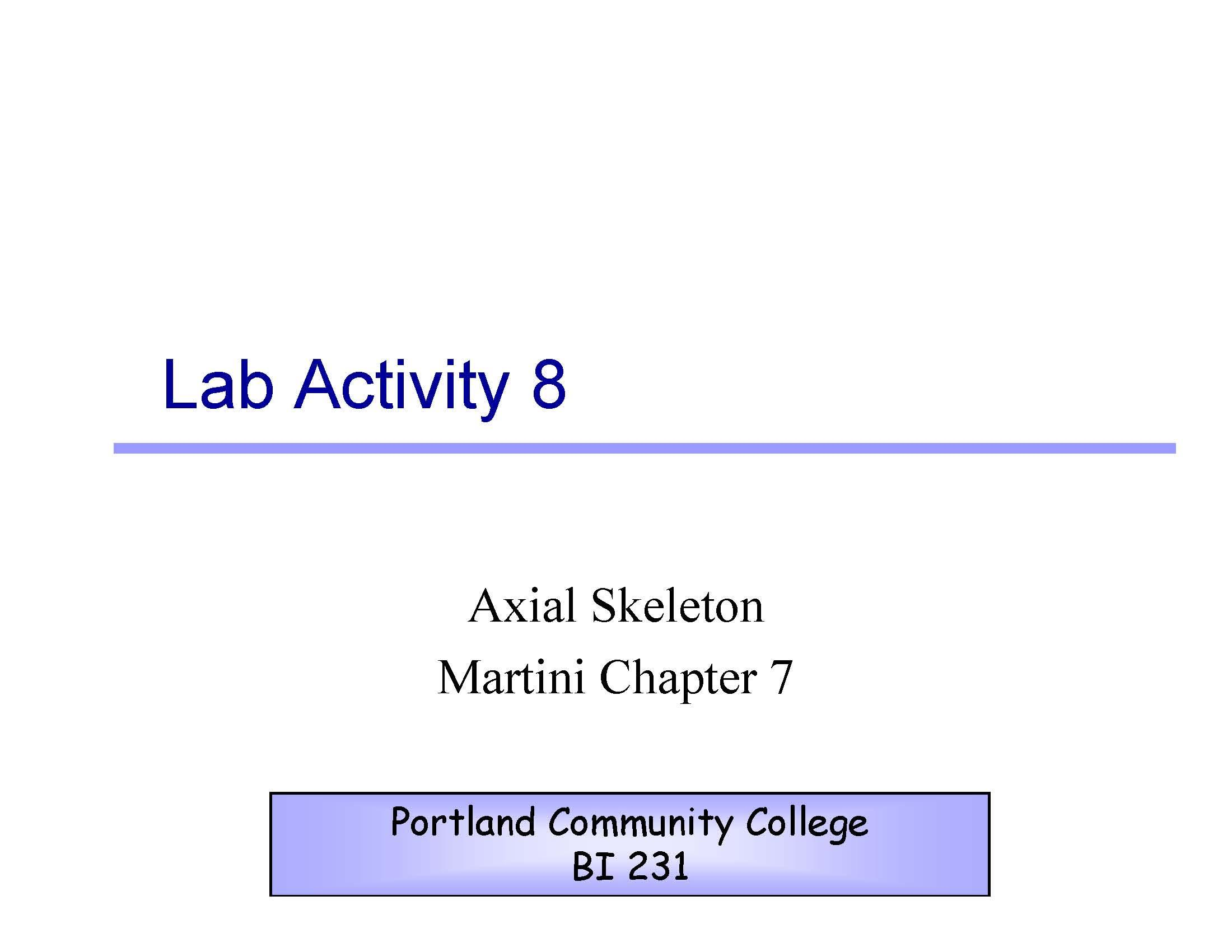 Human Anatomy & Physiology I