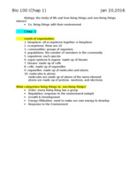 Bio 100 First Week of Notes