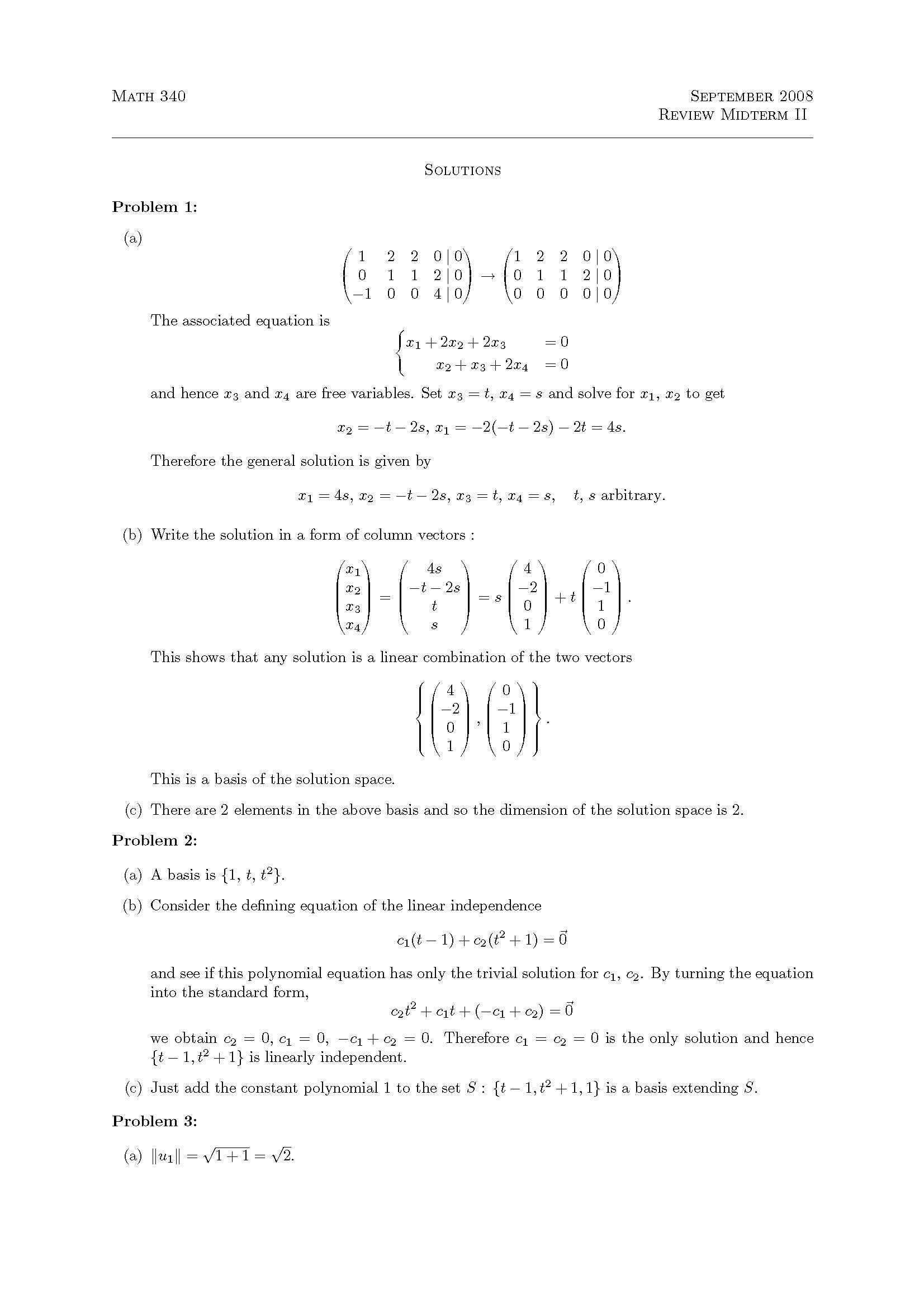 Elementary Matrix and Linear Algebra