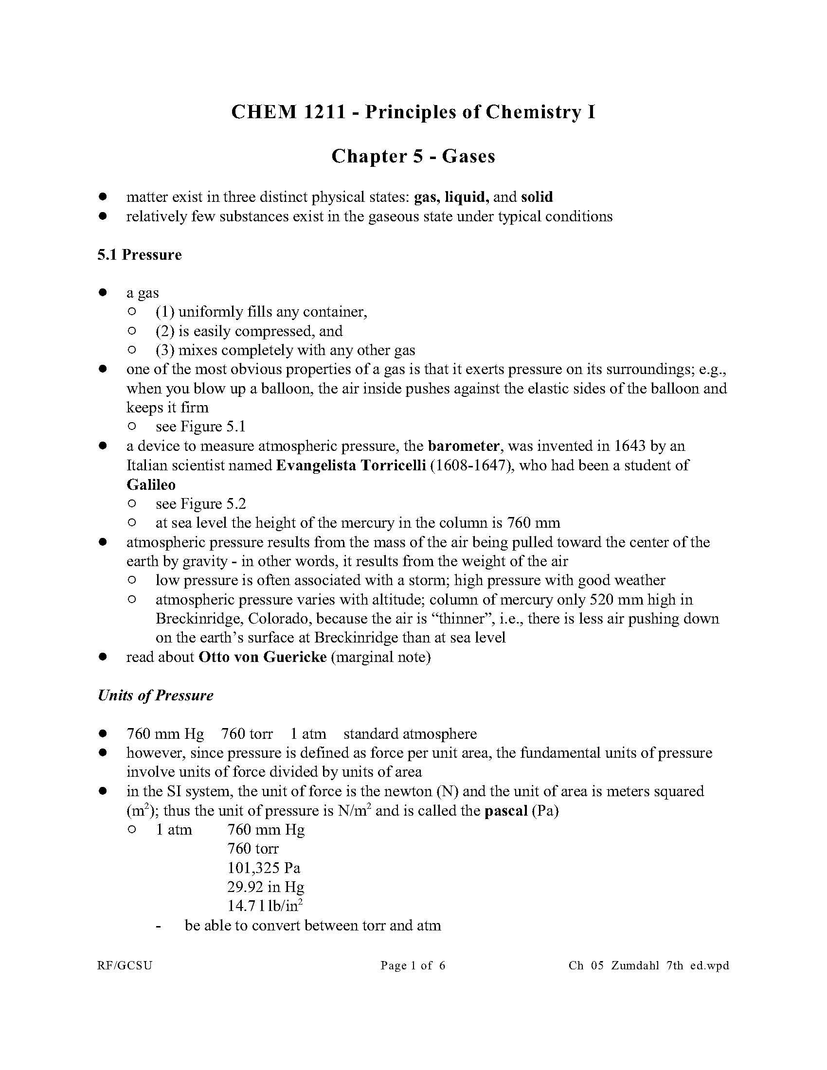 Principles of Chemistry I