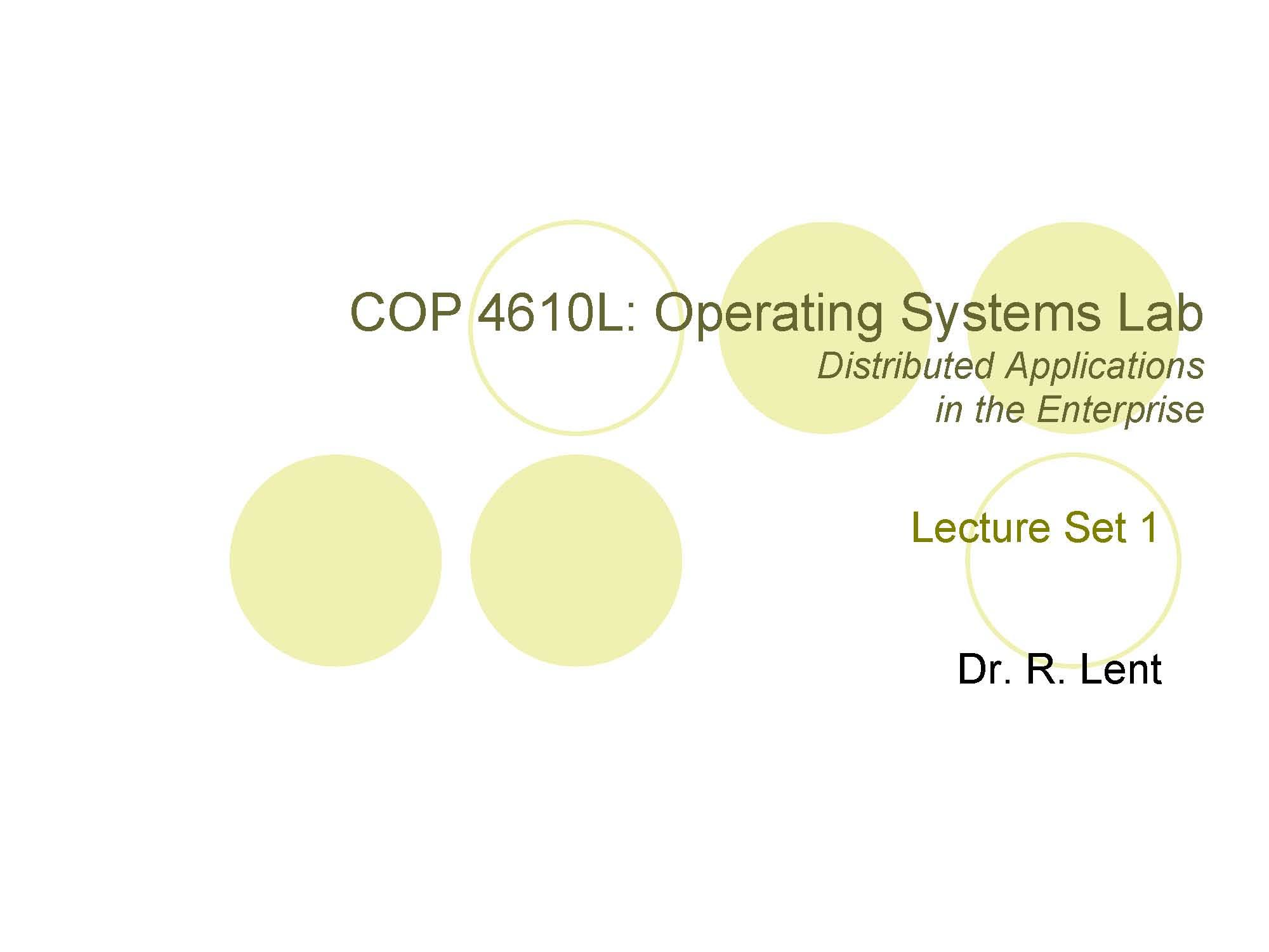 Operating Systems Laboratory