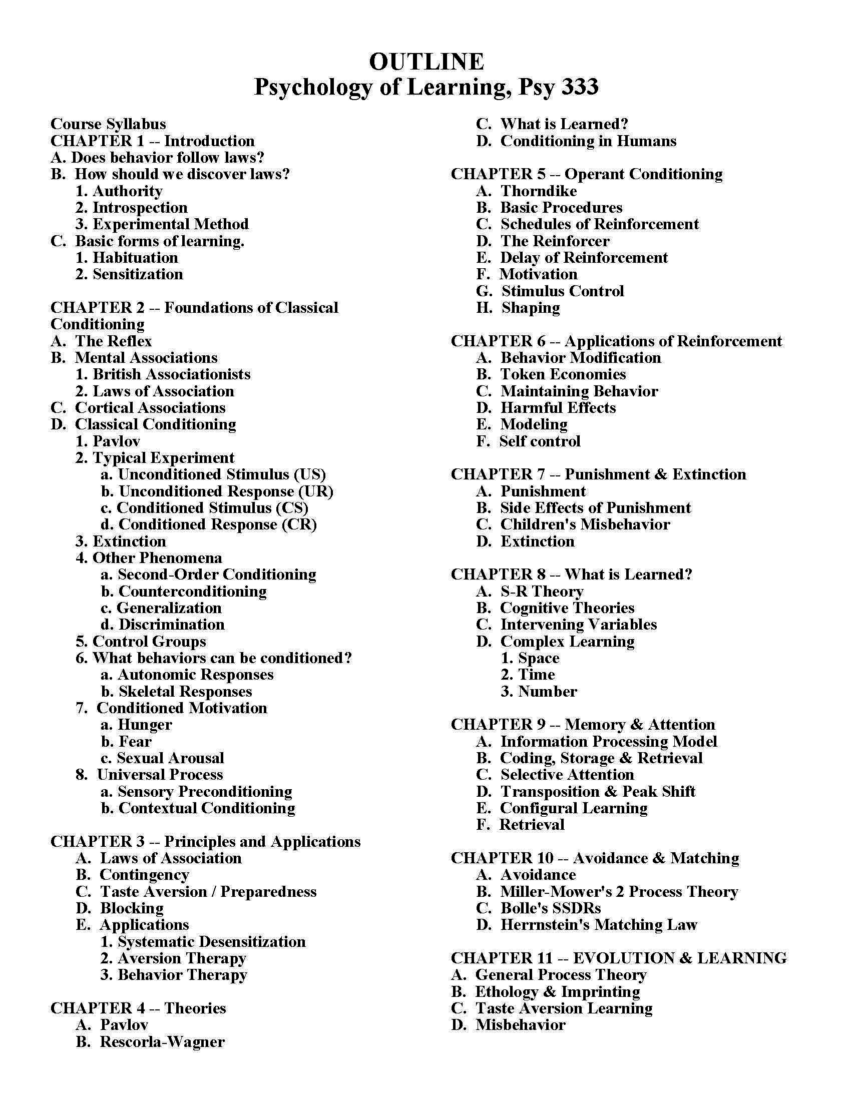 Psychology of Learning