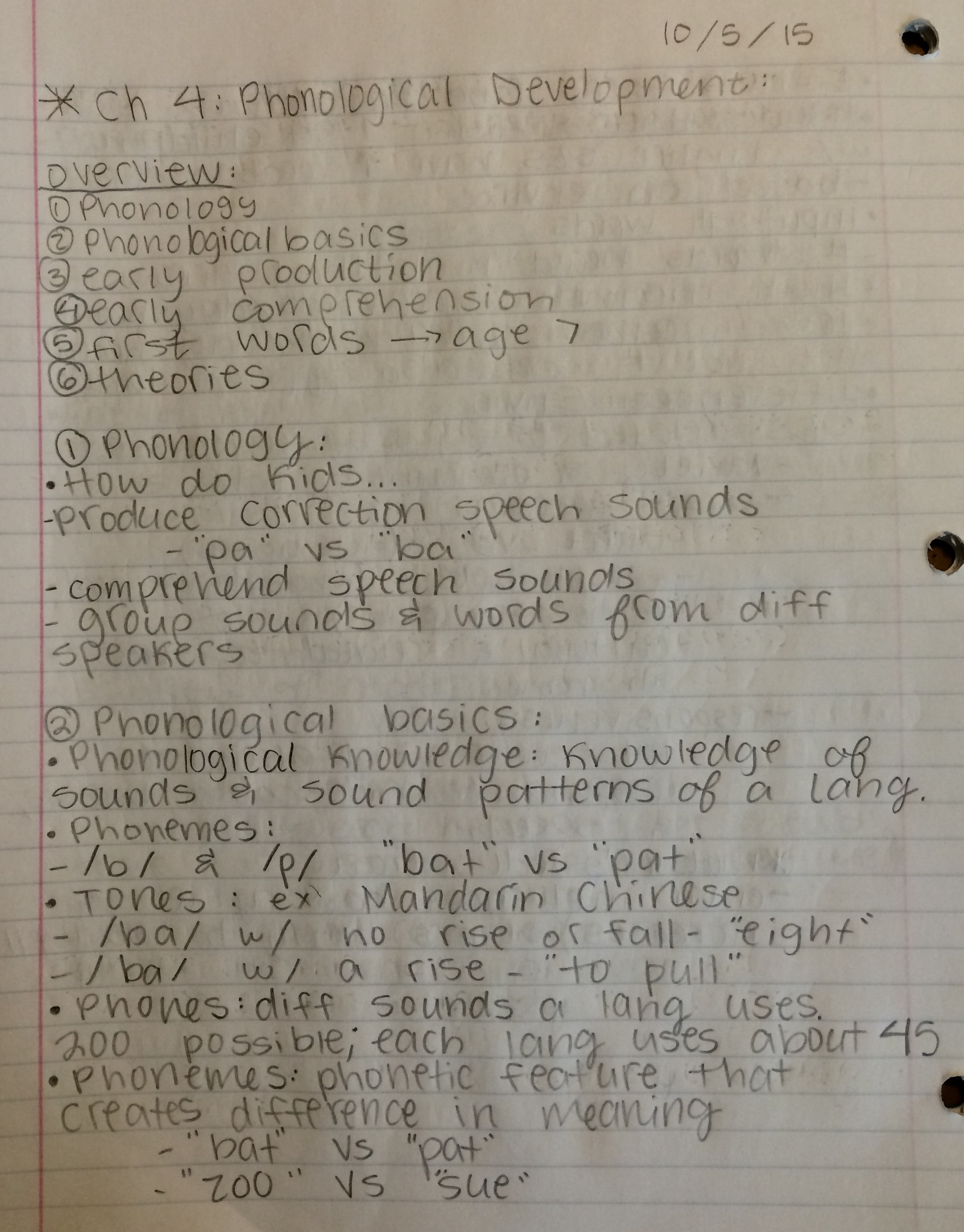 Class notes - 10/5/15