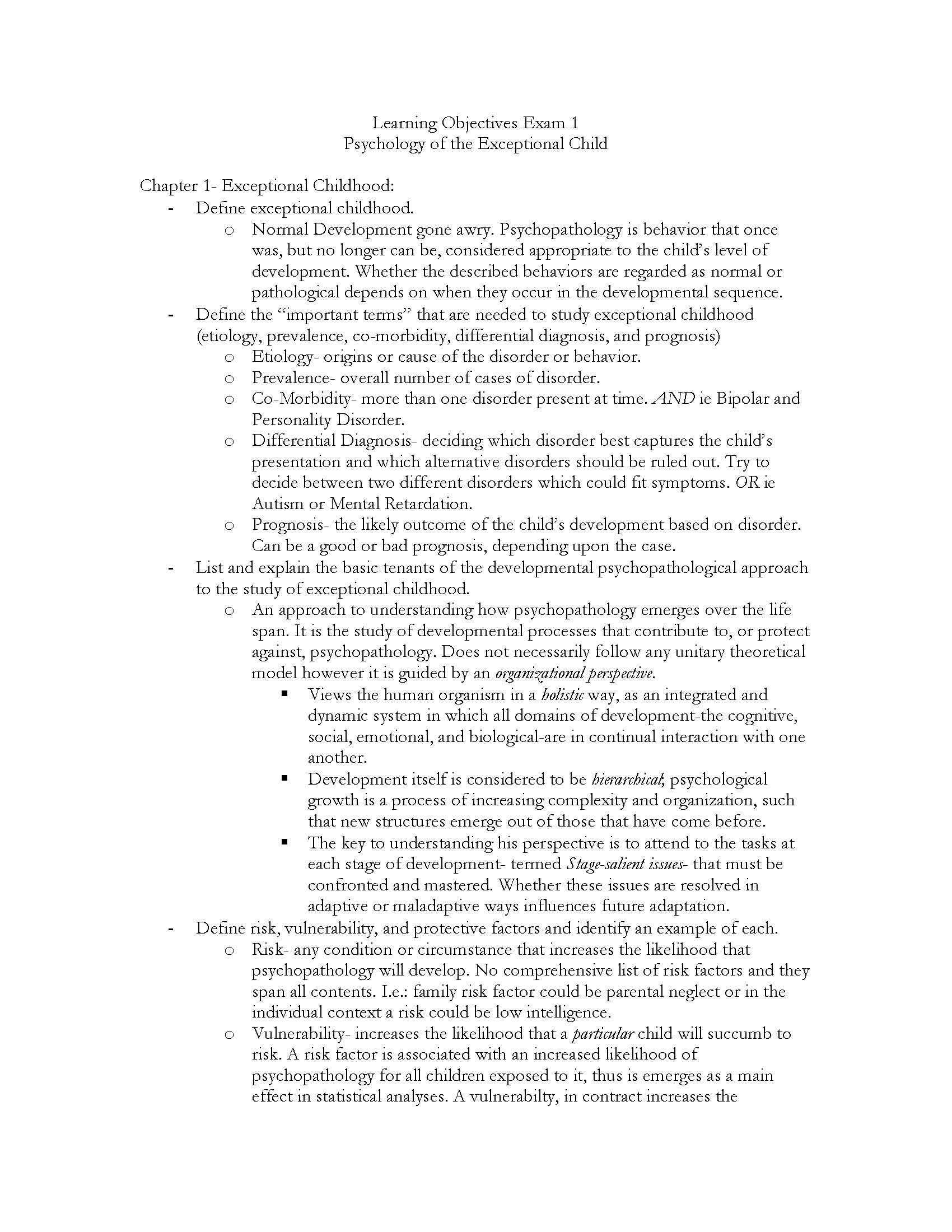 Psychology of the Exceptional Child