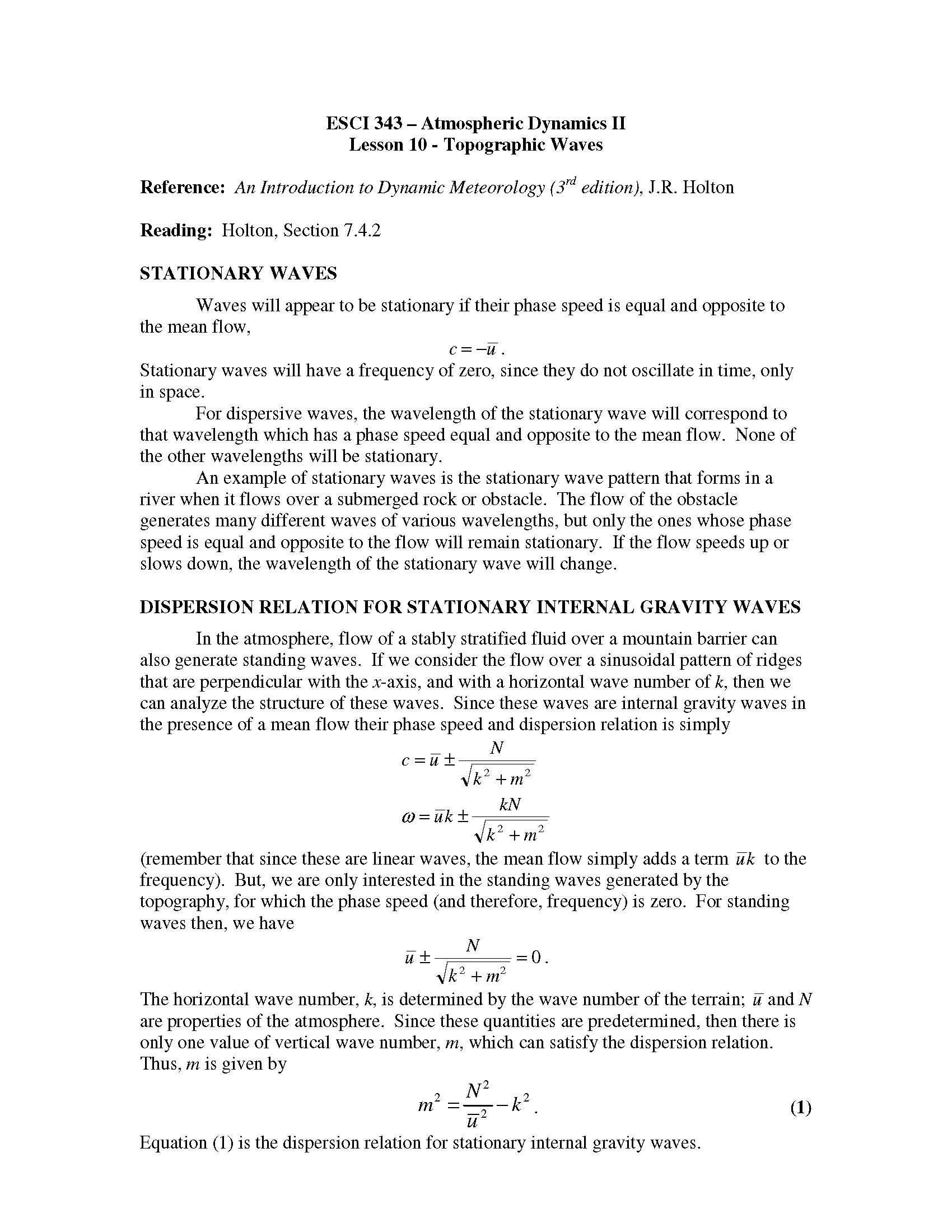 Atmospheric Dynamics 2