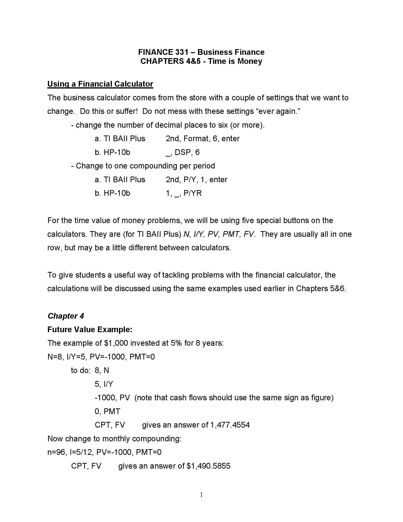Introduction to Business Finance