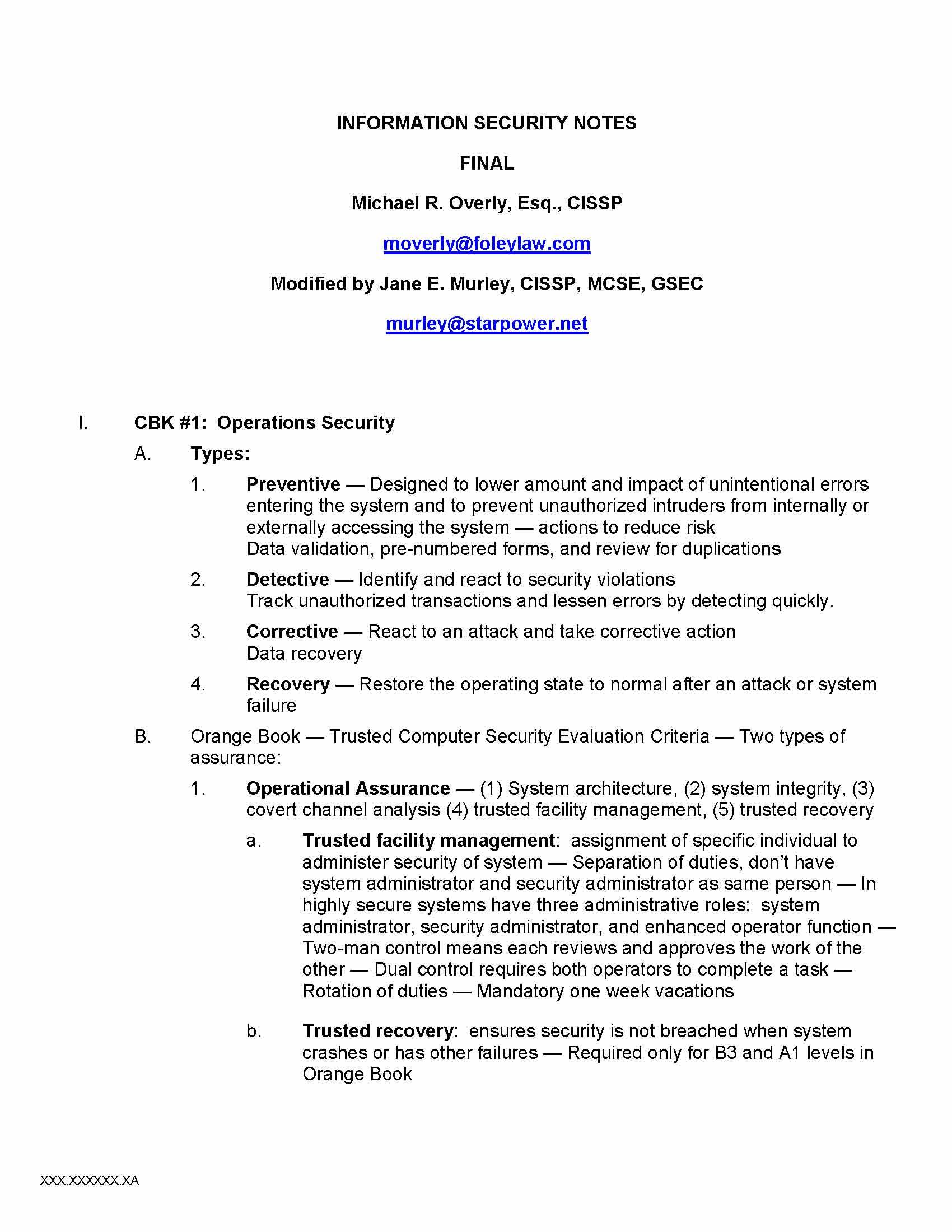 Information Security Fundament