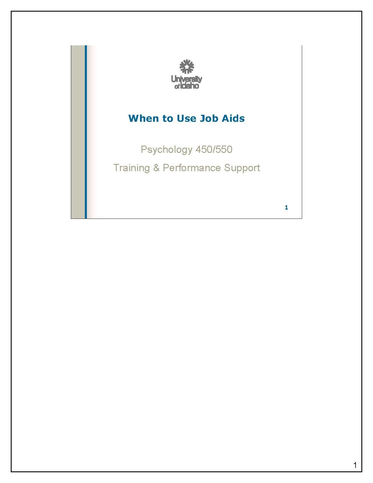 Training and Performance Support