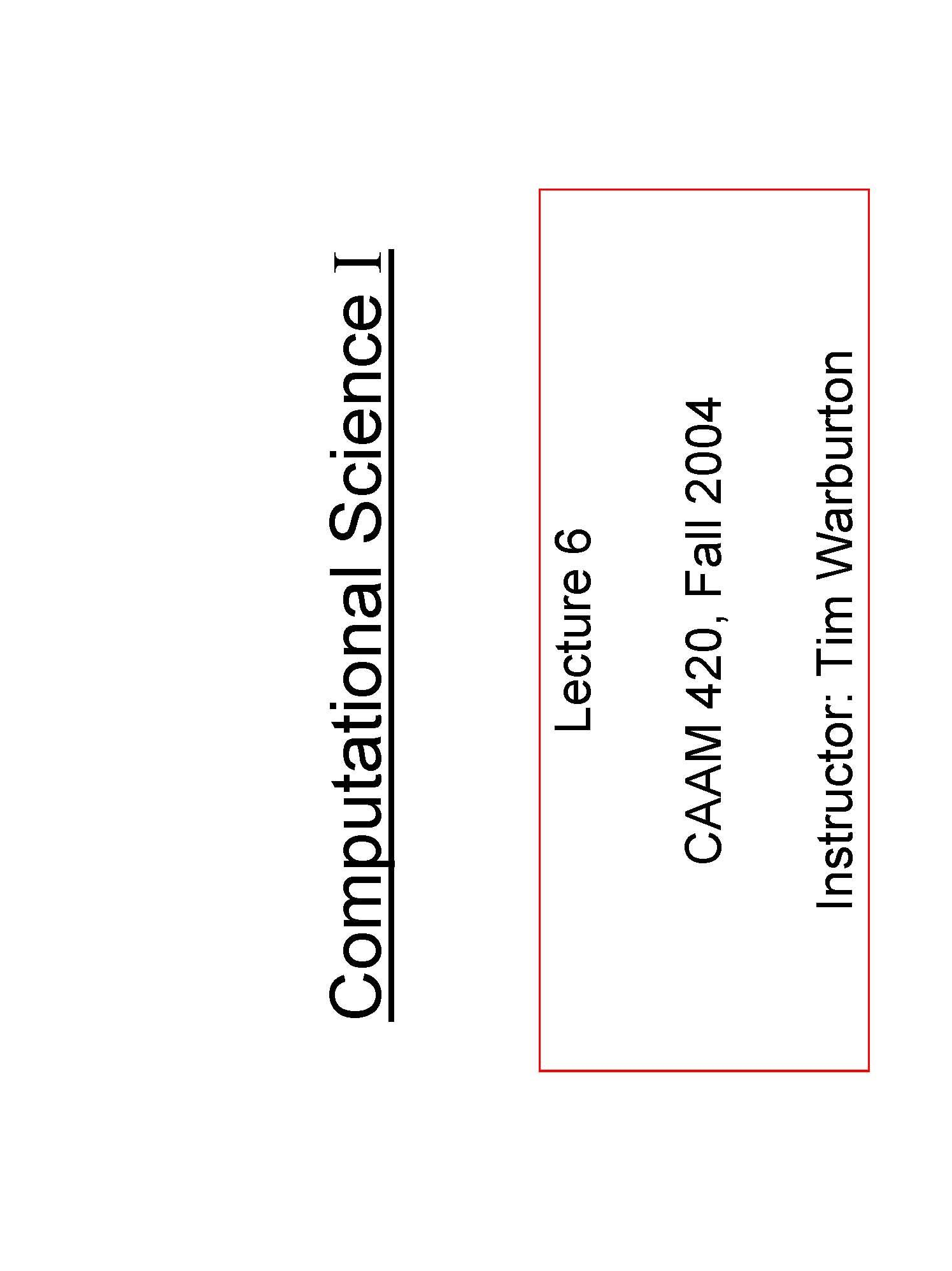 COMPUTATIONAL SCIENCE I