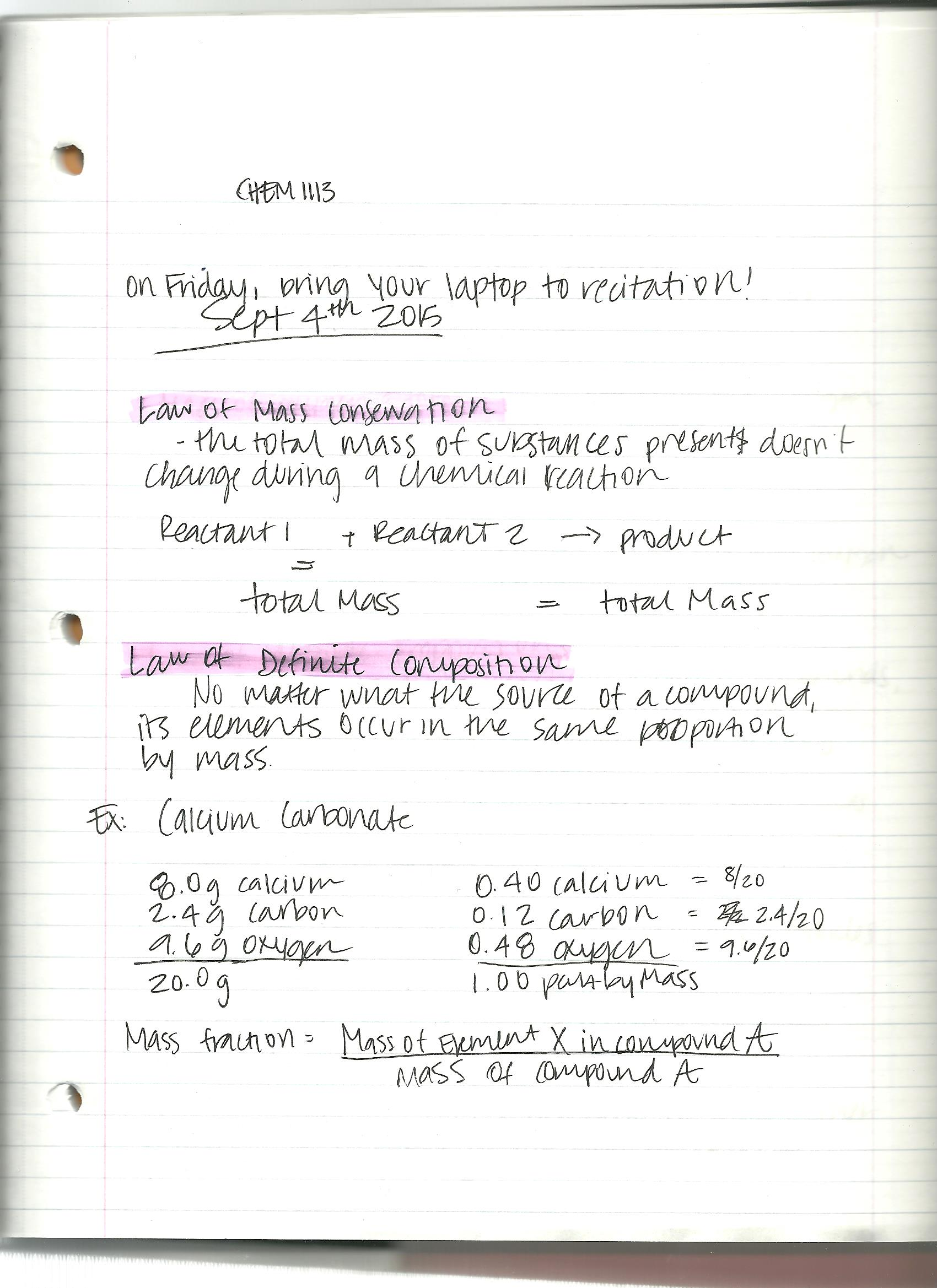 Week 2 Notes Gen Chem 1113 - General Chemistry