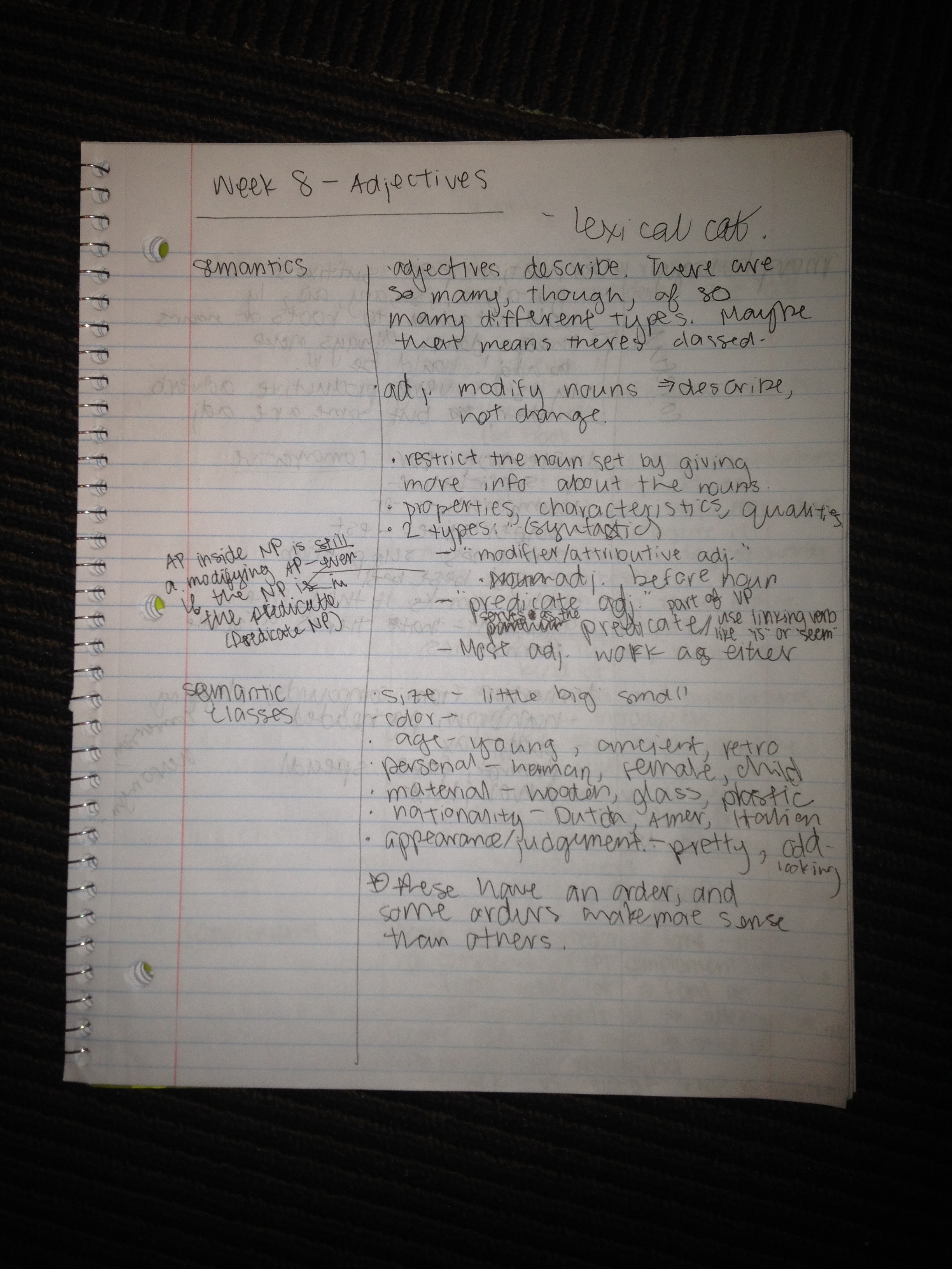 Week 8 Notes - Grammar