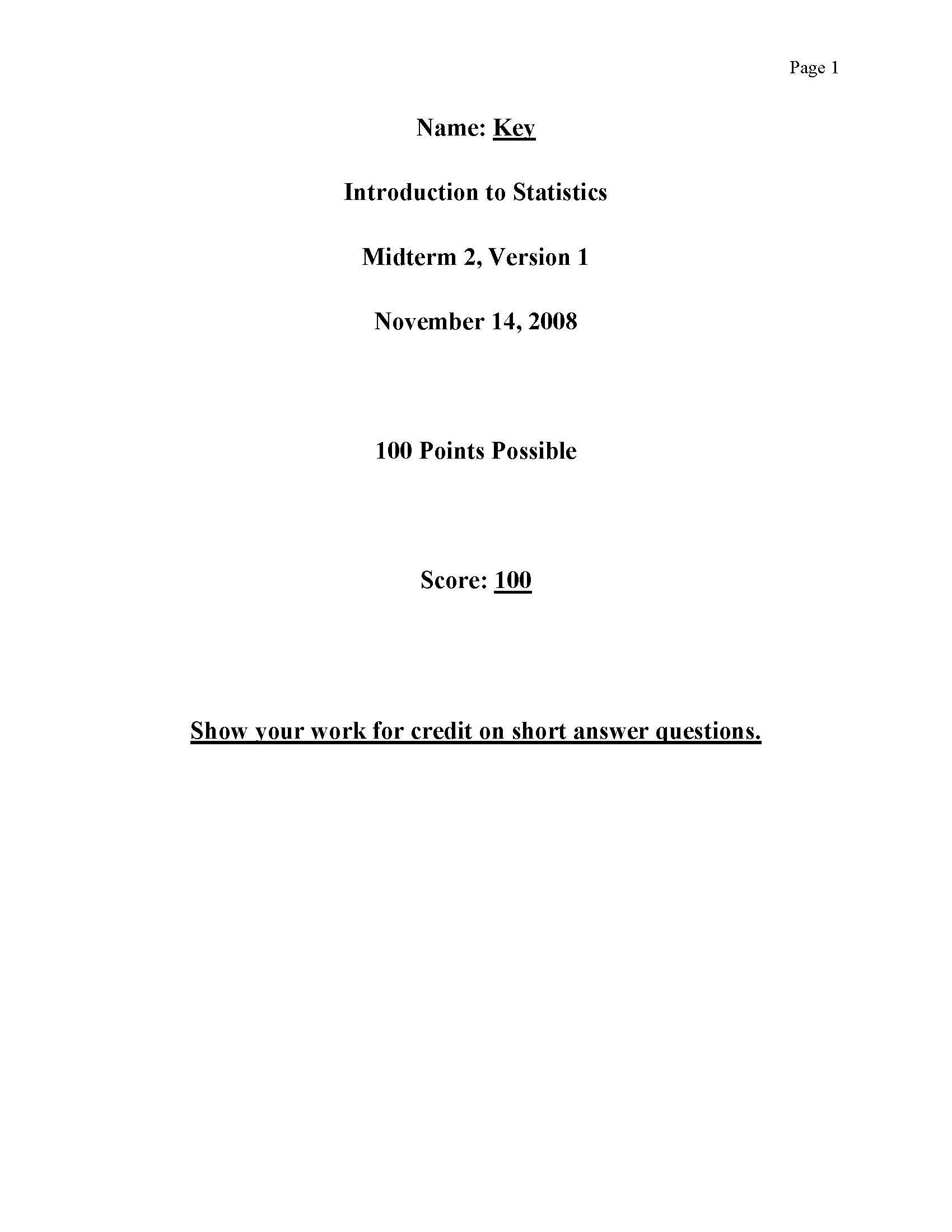 Introduction to Statistics