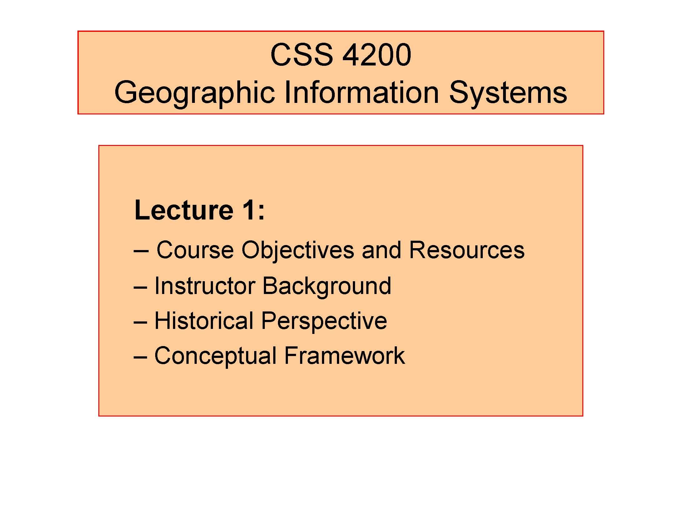 Geographic Information Systems