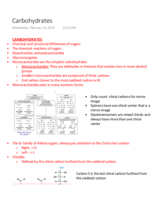 Carbohydrates and glycolysis (part 1) notes