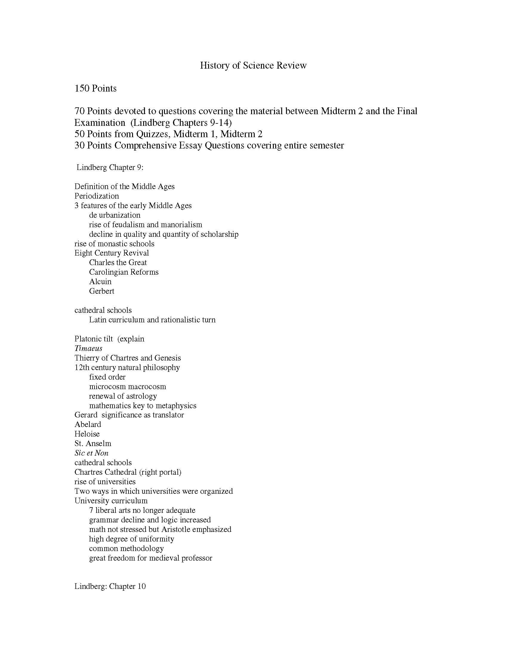 Hist of Sci Anct & Mediev