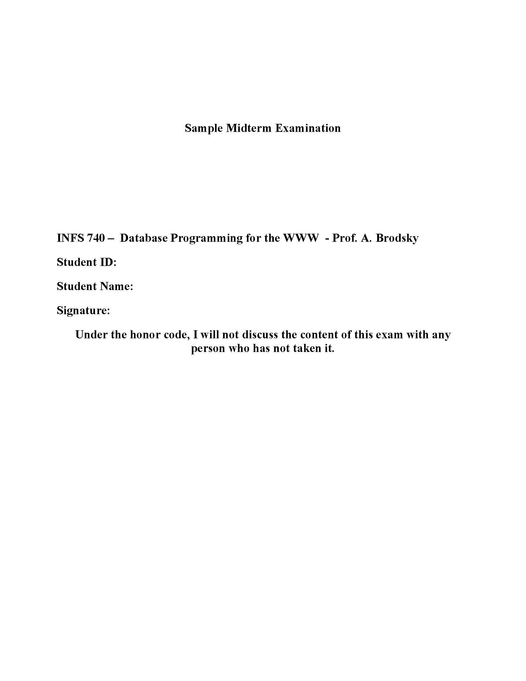 Database Programming for WWW