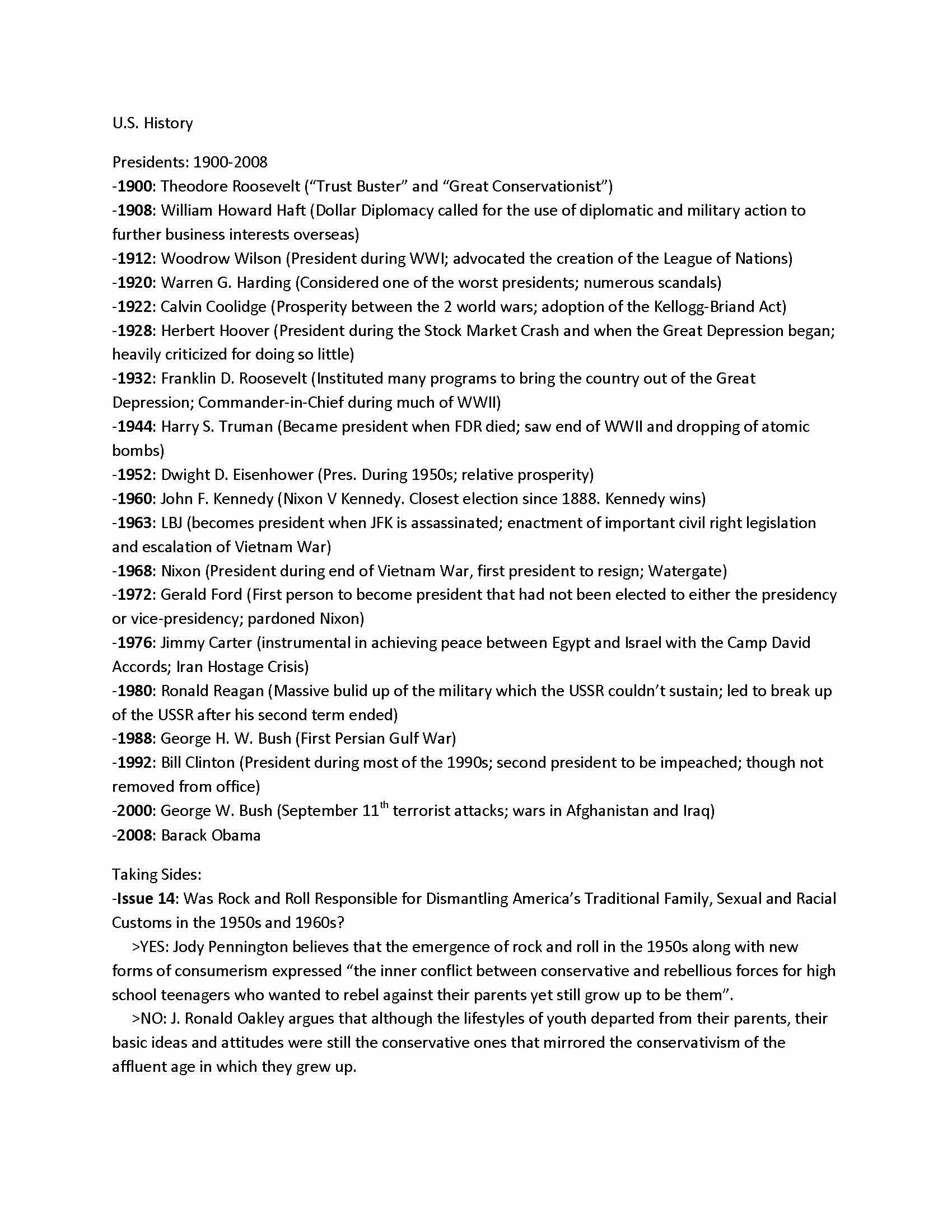 U.S. History Since 1865