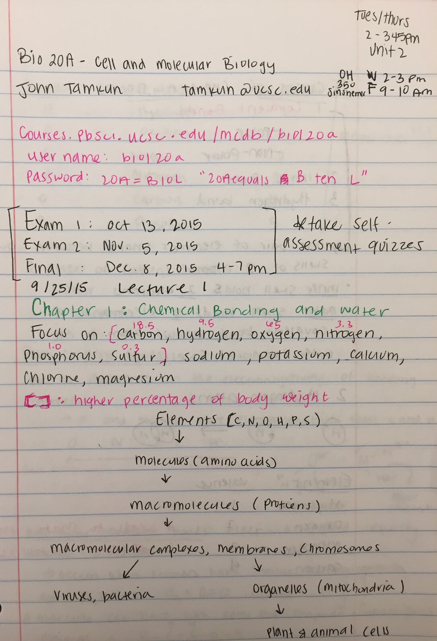 Week 1 Lecture Notes: 9/24 - 10/1