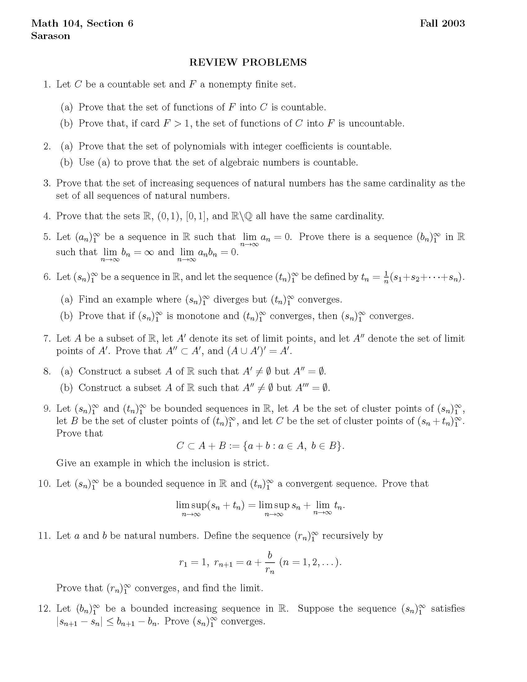 Introduction to Analysis