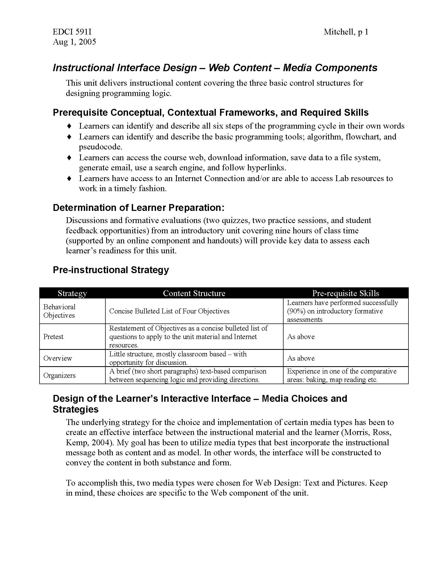 C&I Doctoral Seminar I