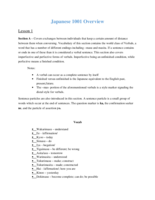 Japanese 1001 overview