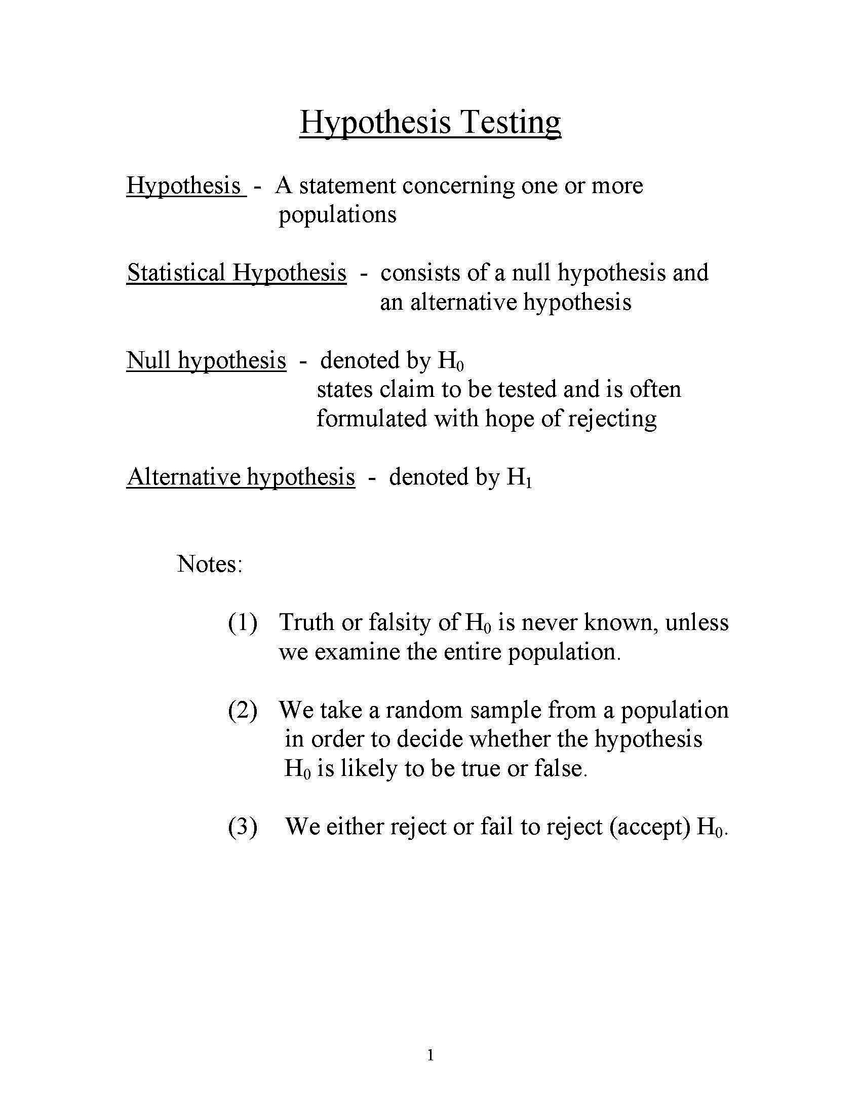 Statistics for Research I