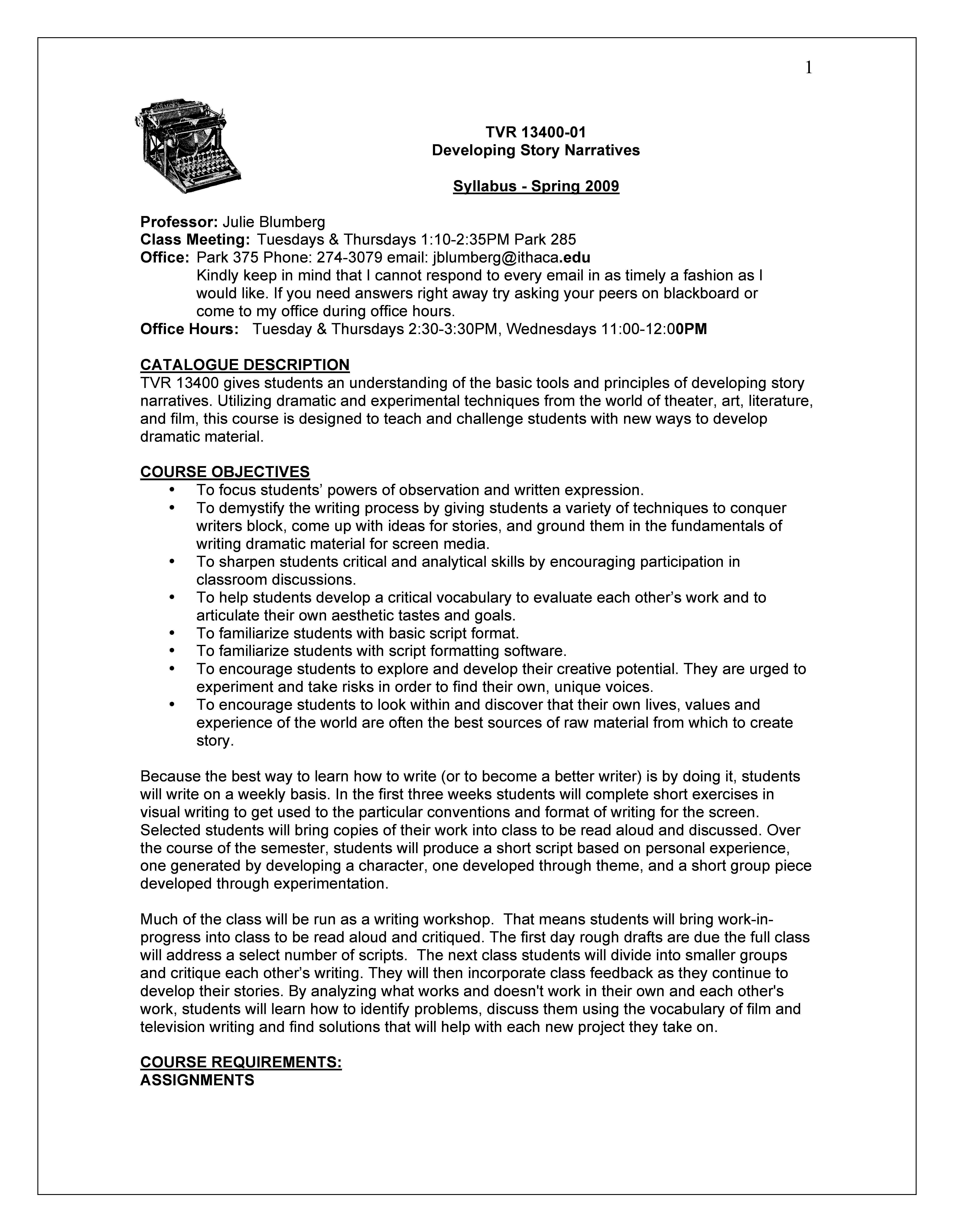 Developing Story Narratives