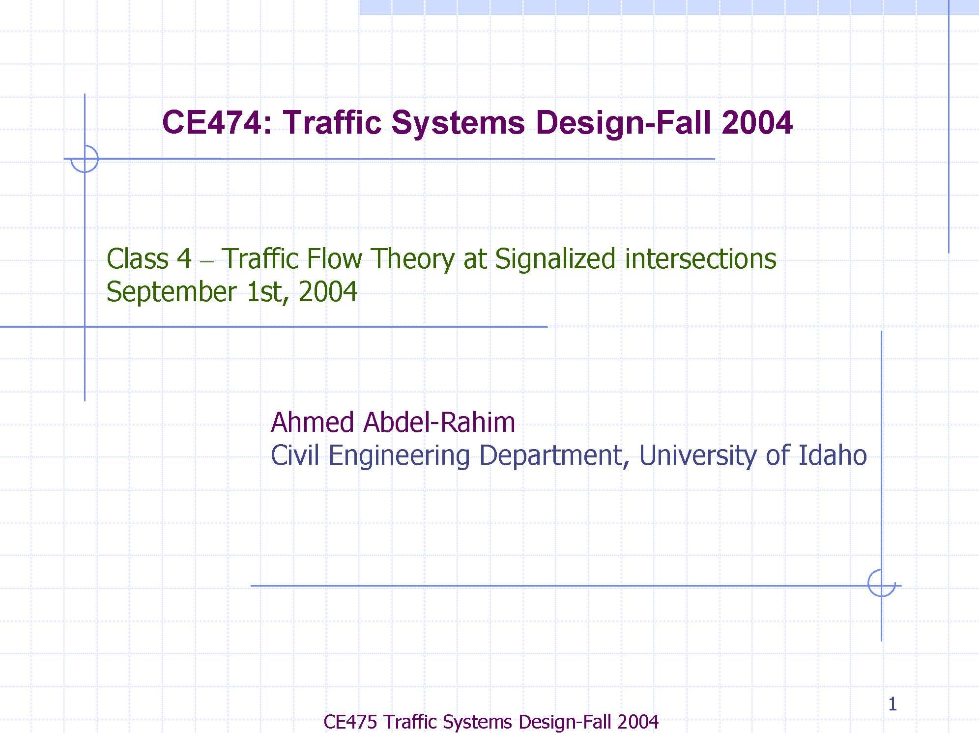 Traffic Systems Design