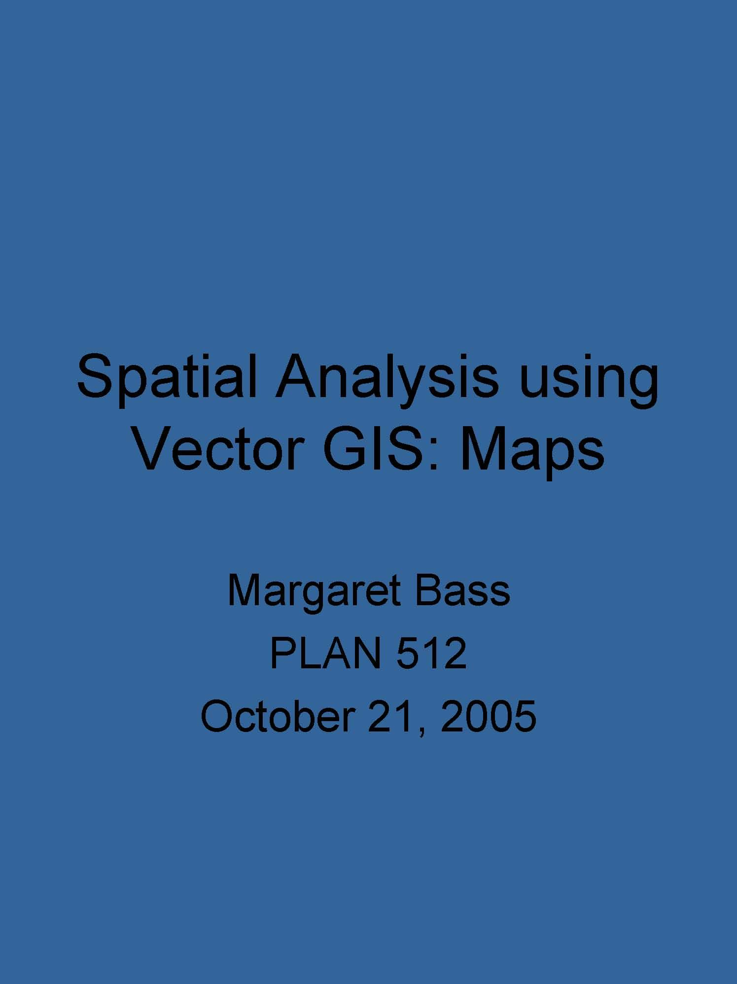 Geographic Information Systems