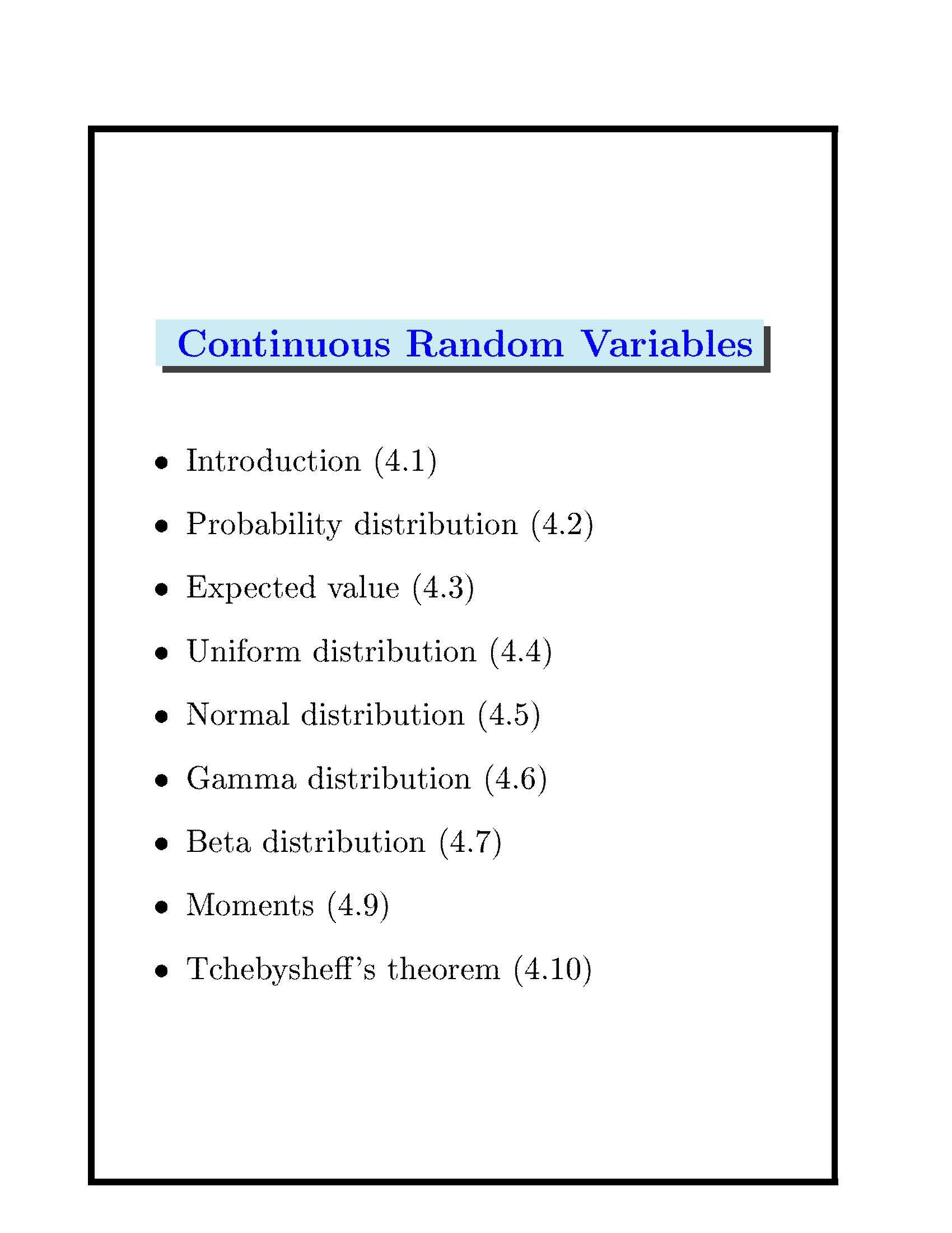Introduction to Mathematical Statistics I