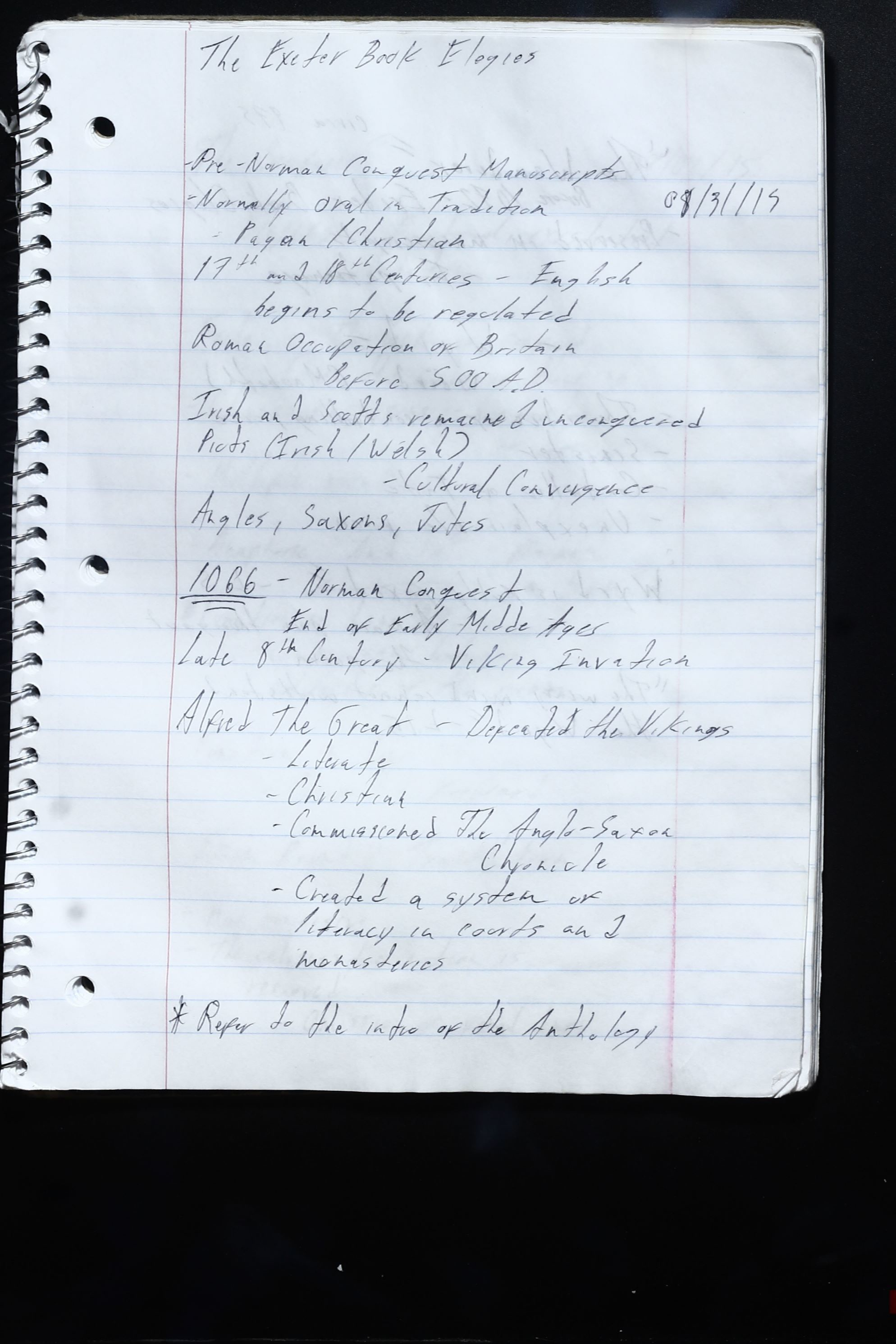 Brit Lit Notes Week 1