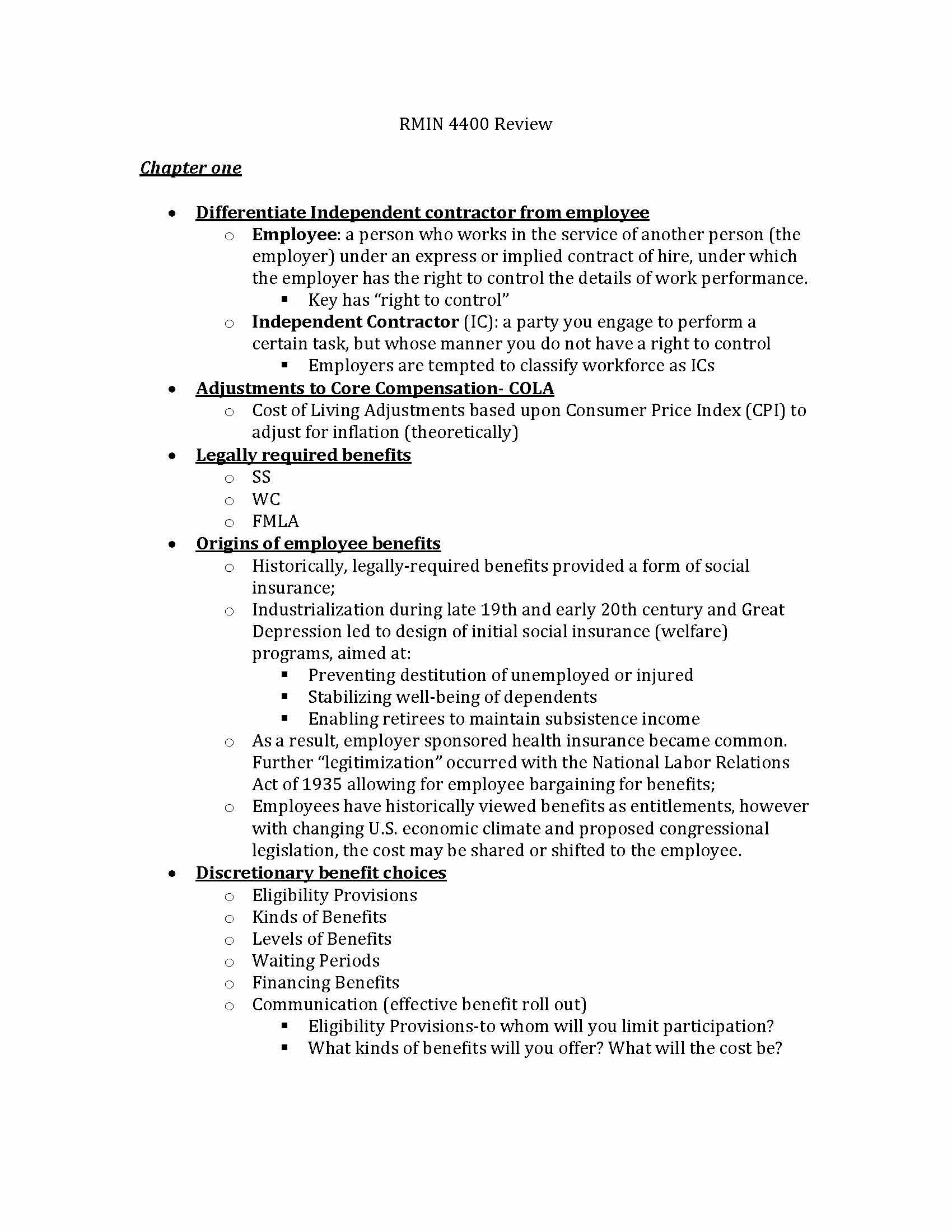 Employee Benefit Programs