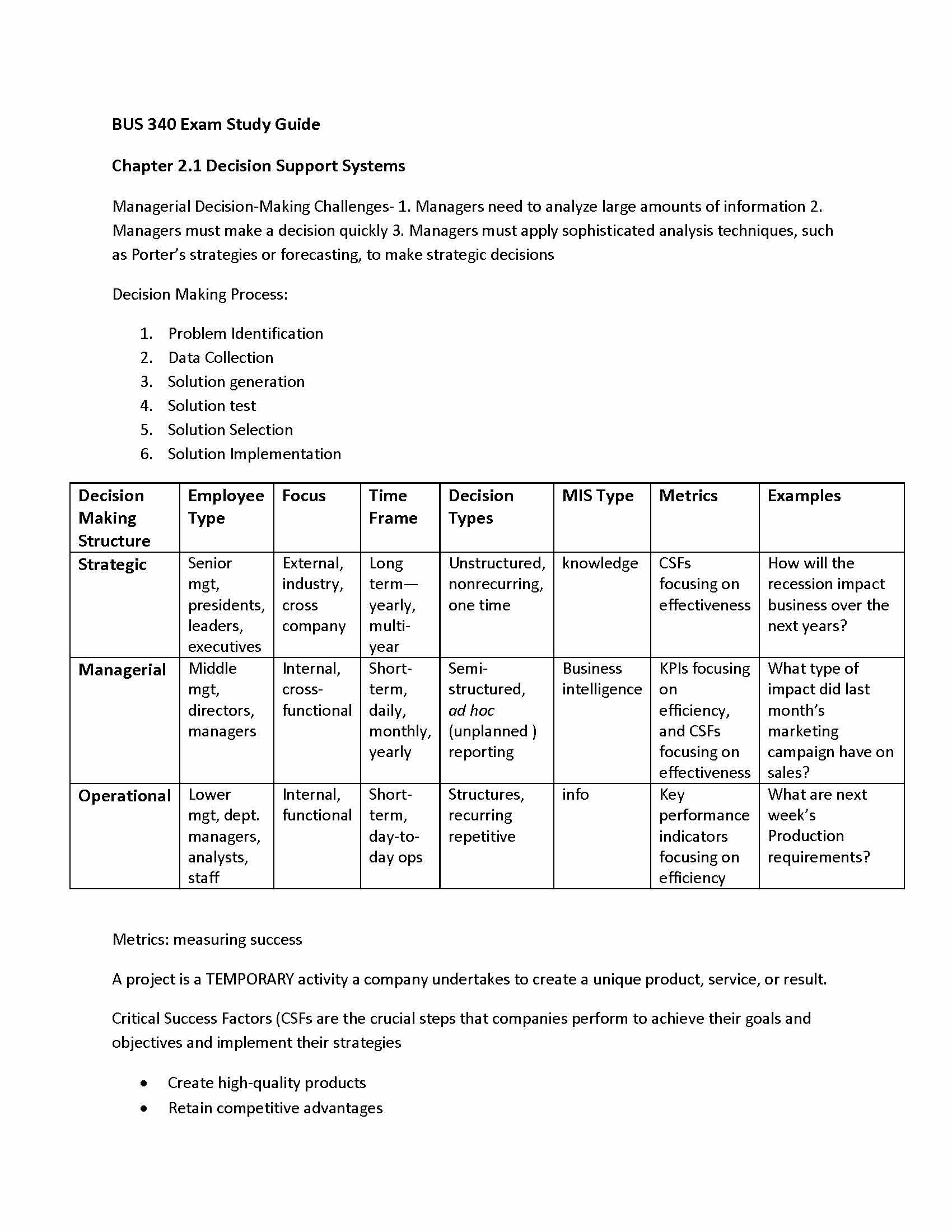 Information Systems Management