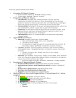 Muscle Introduction and Nervous System Notes: