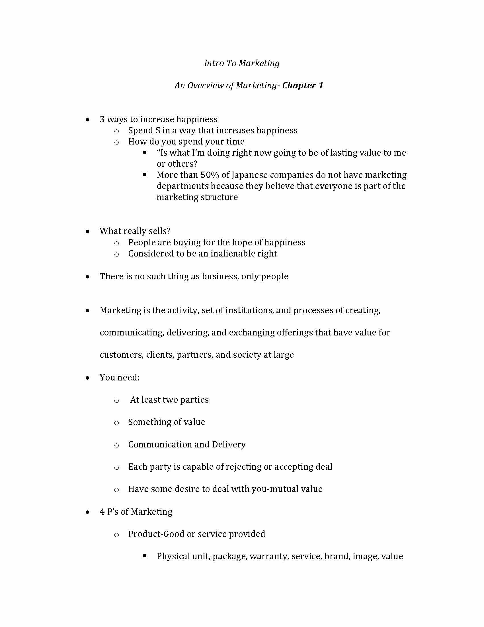 Introduction to Marketing Strategy