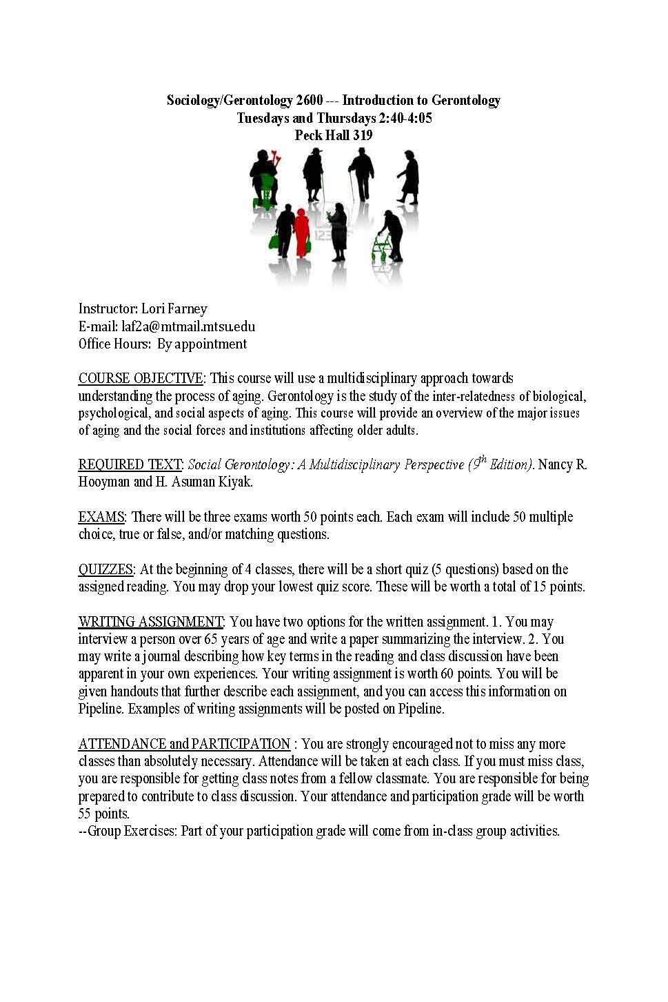 Introduction to Gerontology