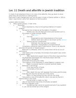 Lec 11 death and after life Jewish tradition 