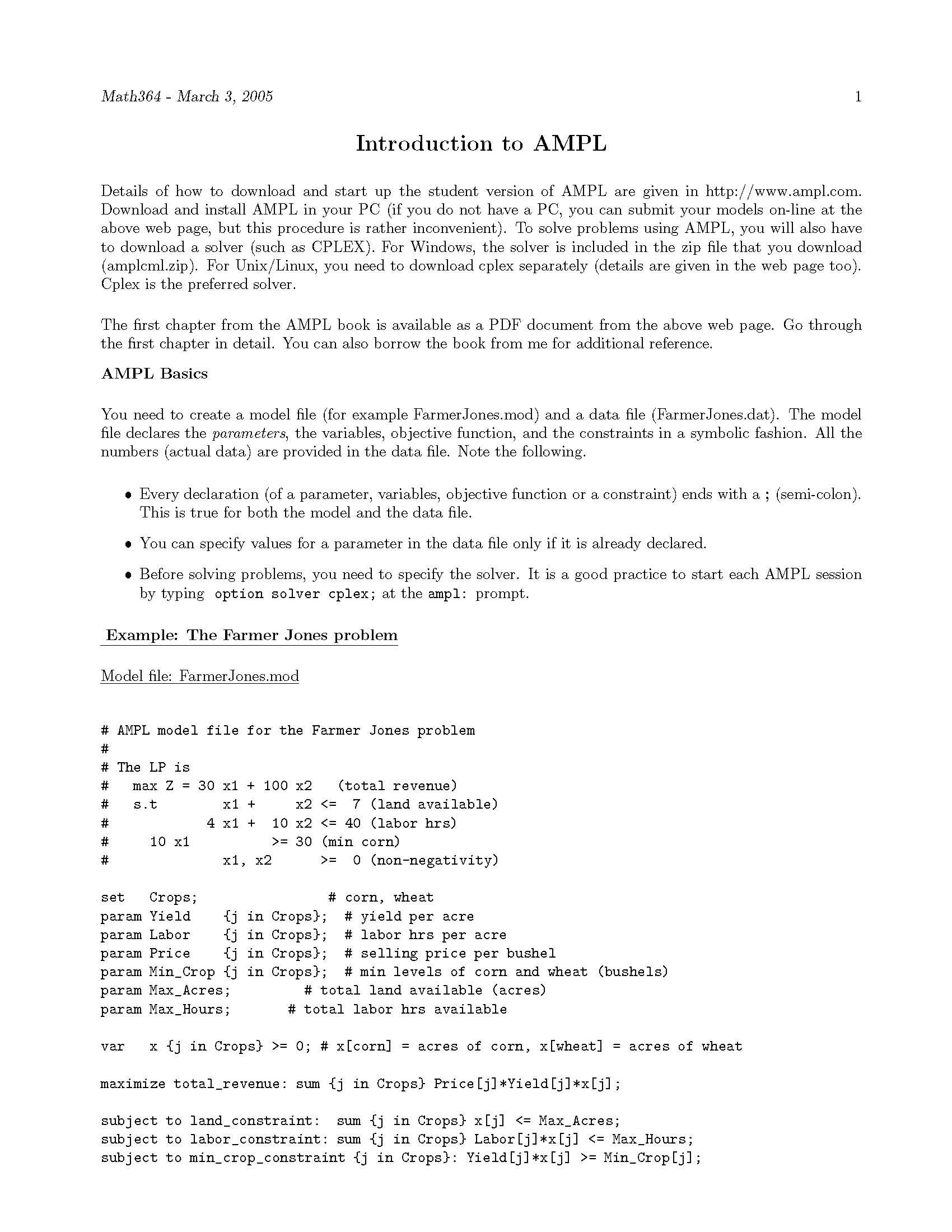 Principles of Optimization