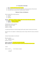 Chapter 2: Structure of the Atom & the Periodic Table